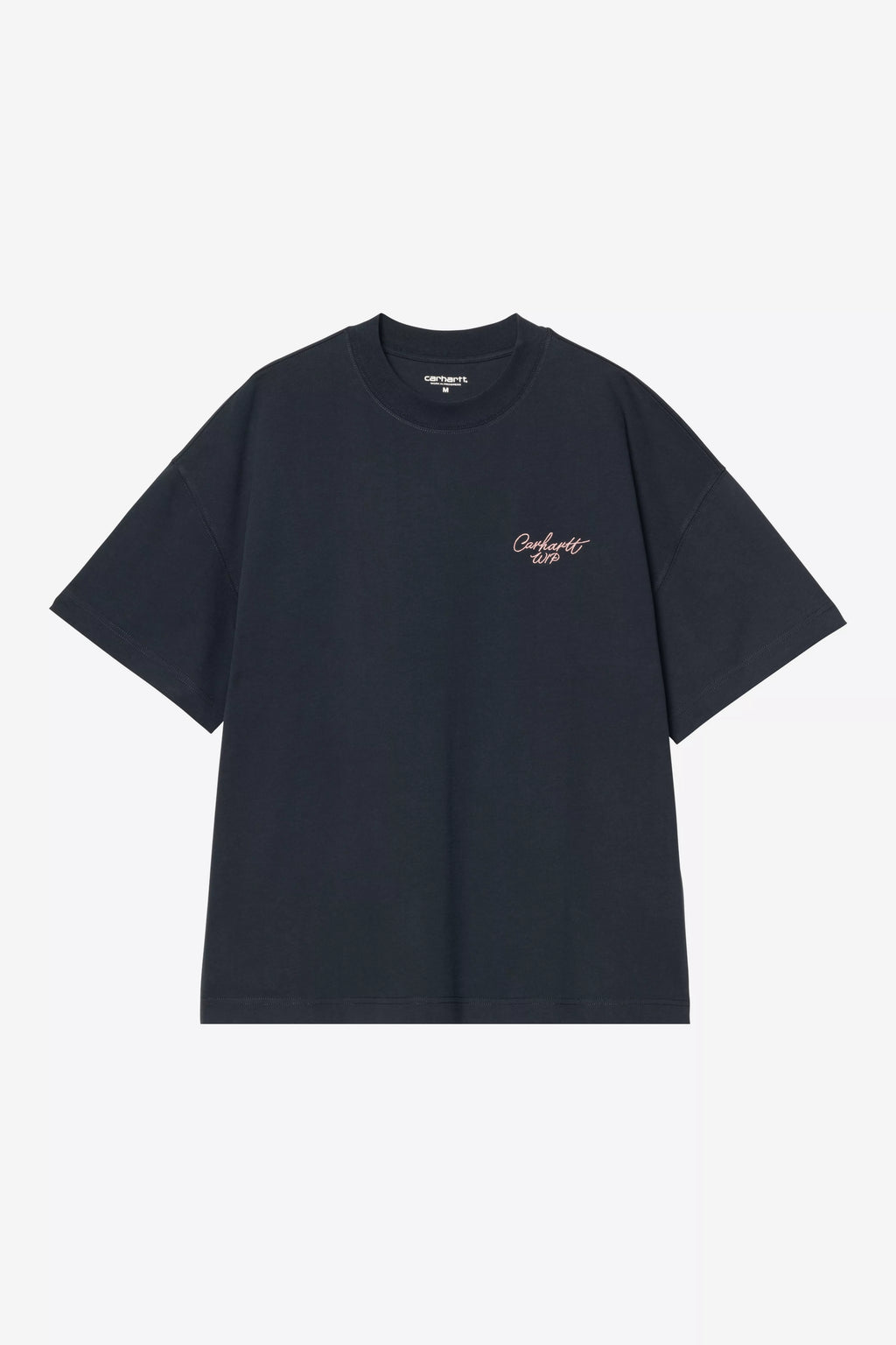 CARHARTT WIP S/S Signature Script T-Shirt - Deep Night / Glassy Pink
