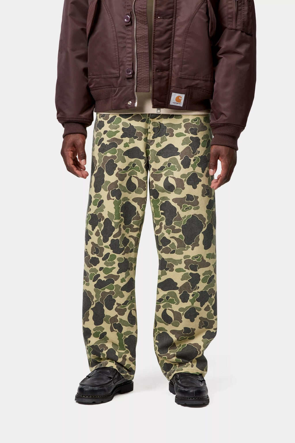 CARHARTT WIP DUCK Single Knee Pant - Camo Duck, Green, Stone washed