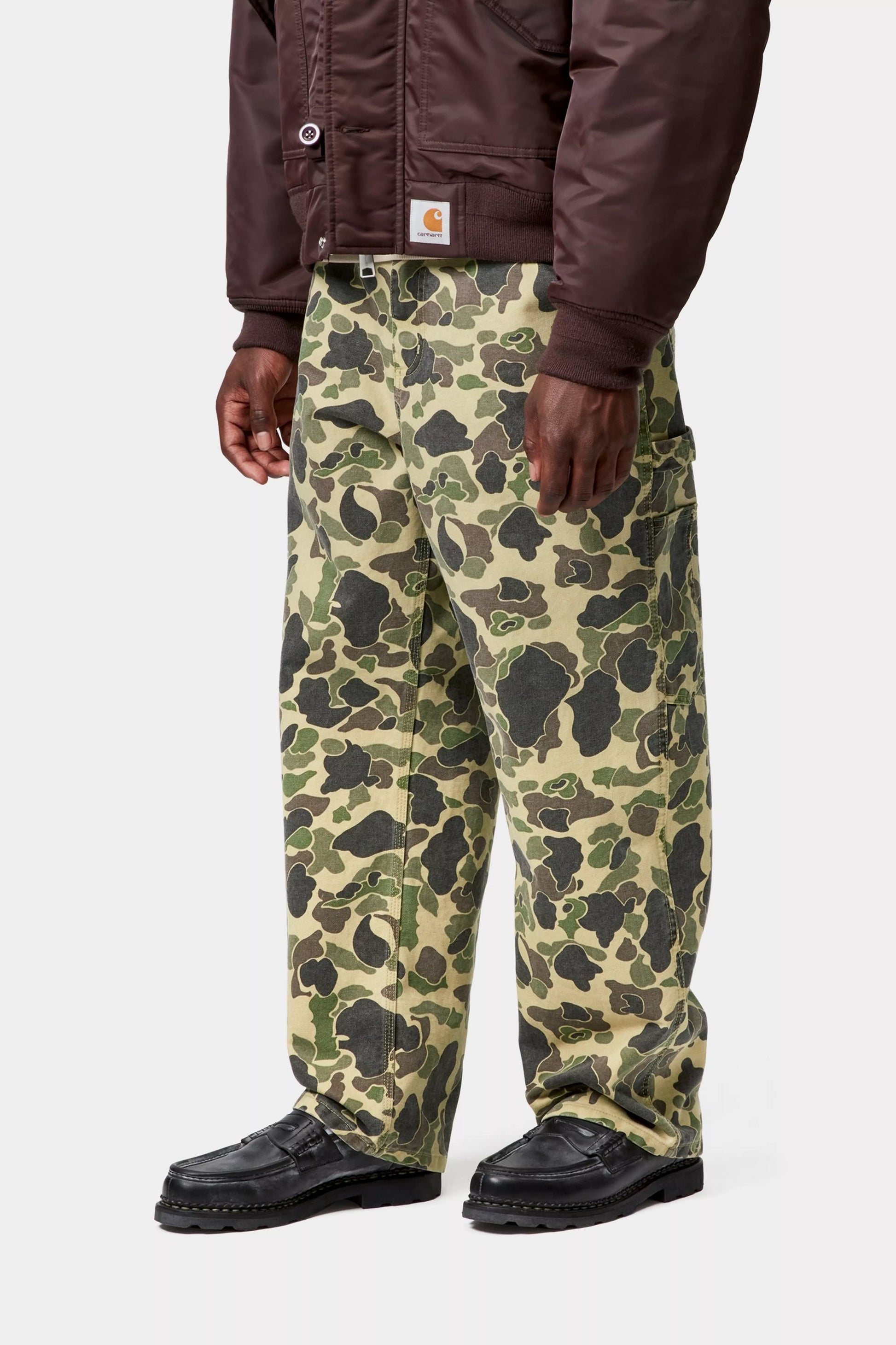 CARHARTT WIP DUCK Single Knee Pant - Camo Duck, Green, Stone washed
