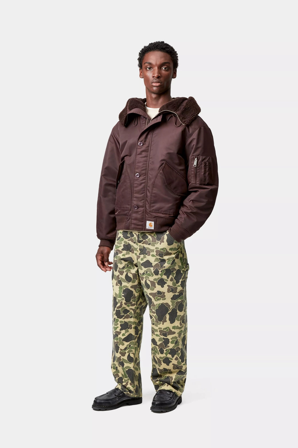 CARHARTT WIP DUCK Single Knee Pant - Camo Duck, Green, Stone washed