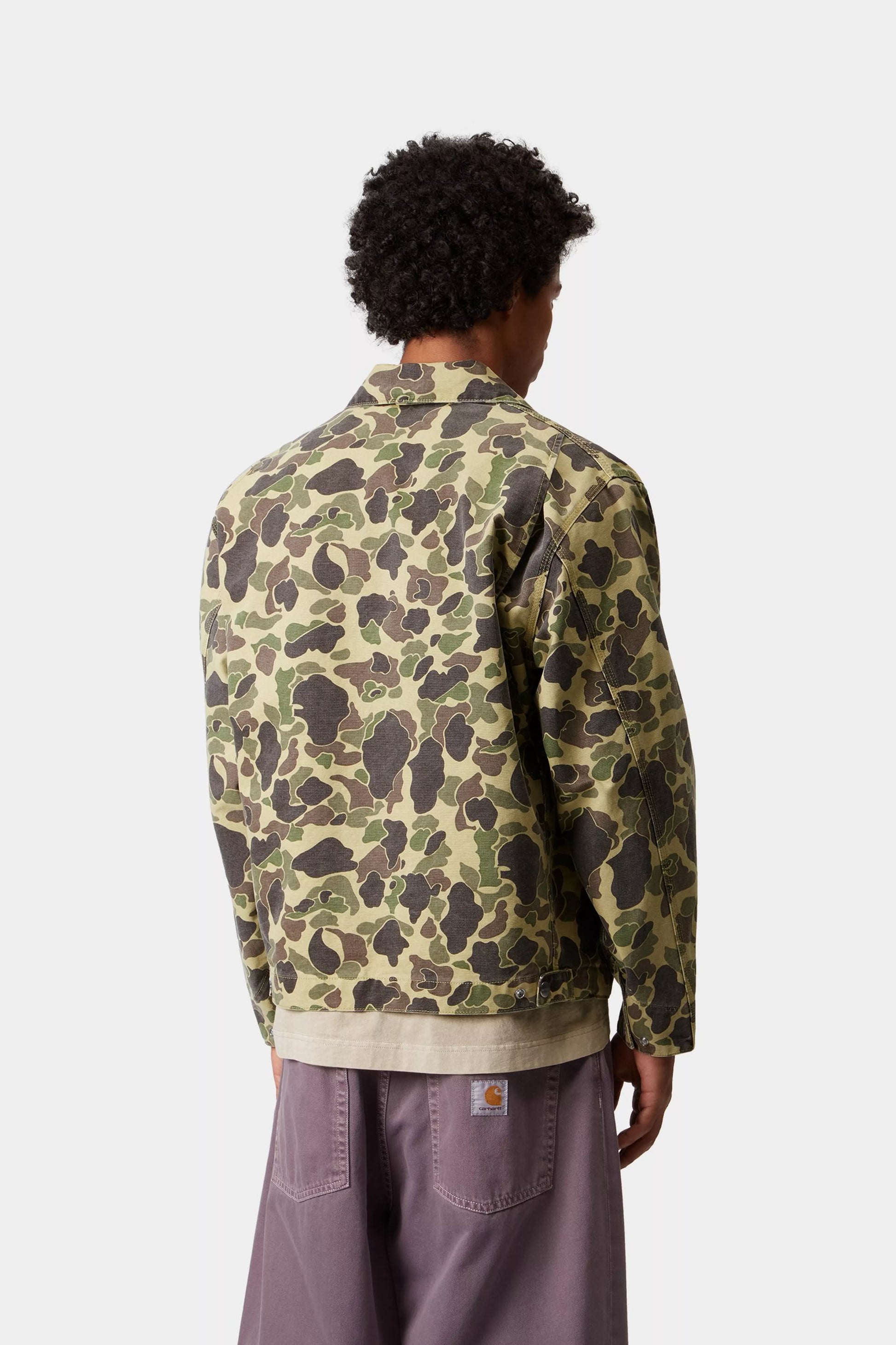 CARHARTT WIP Duck Detroit Jacket - Camo Duck, Green, Stone washed