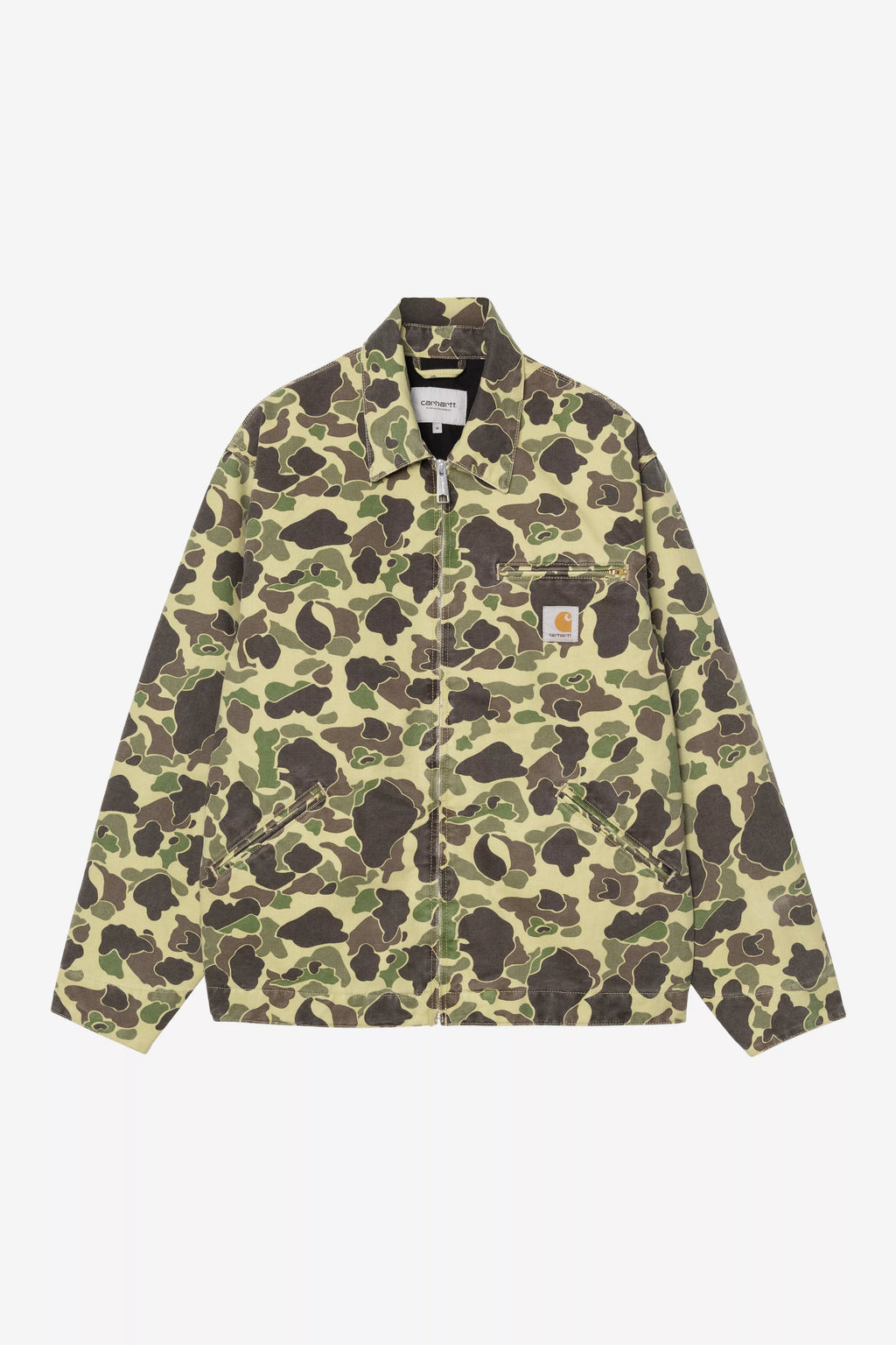 CARHARTT WIP Duck Detroit Jacket - Camo Duck, Green, Stone washed