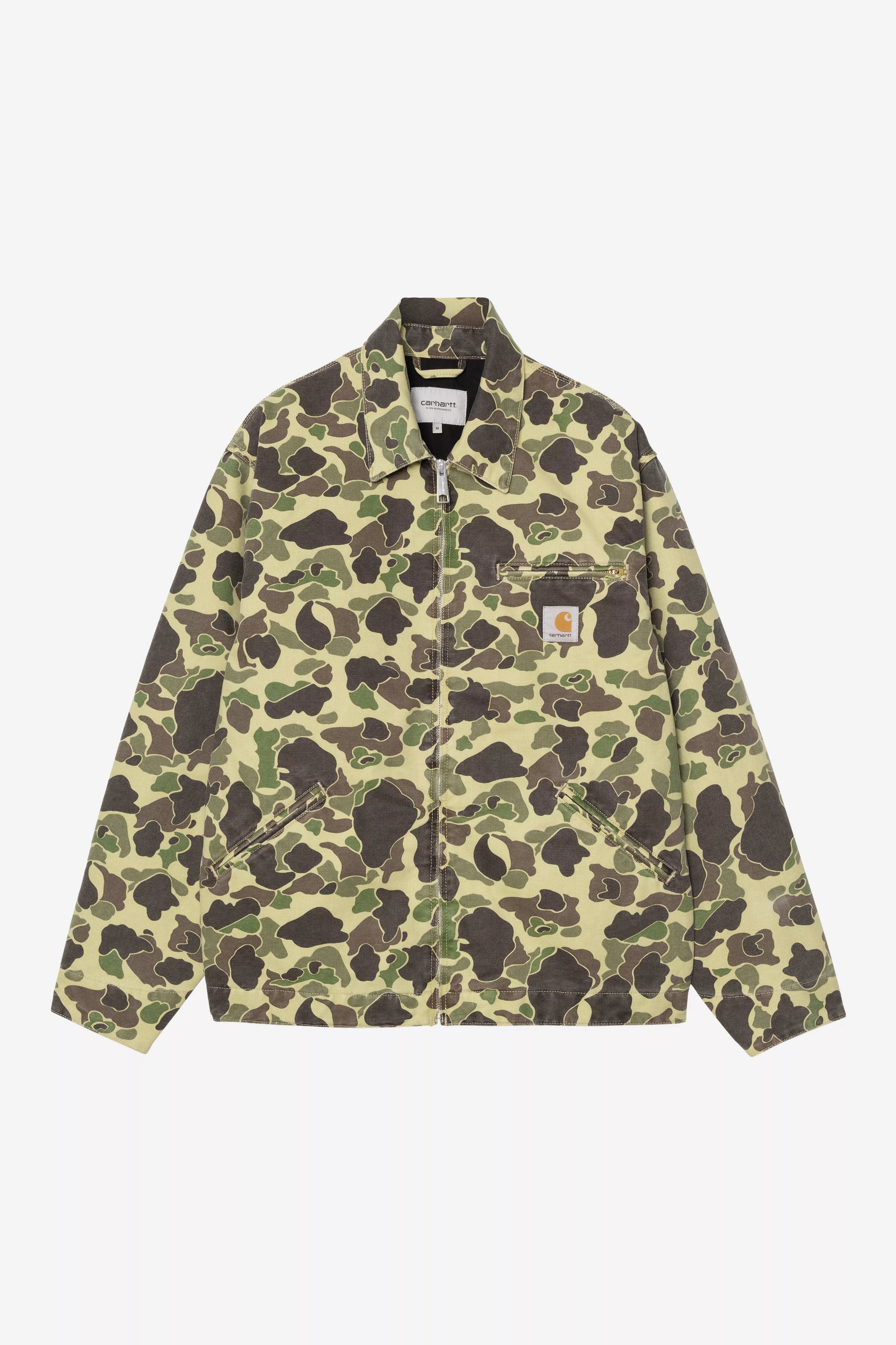 CARHARTT WIP Duck Detroit Jacket - Camo Duck, Green, Stone washed