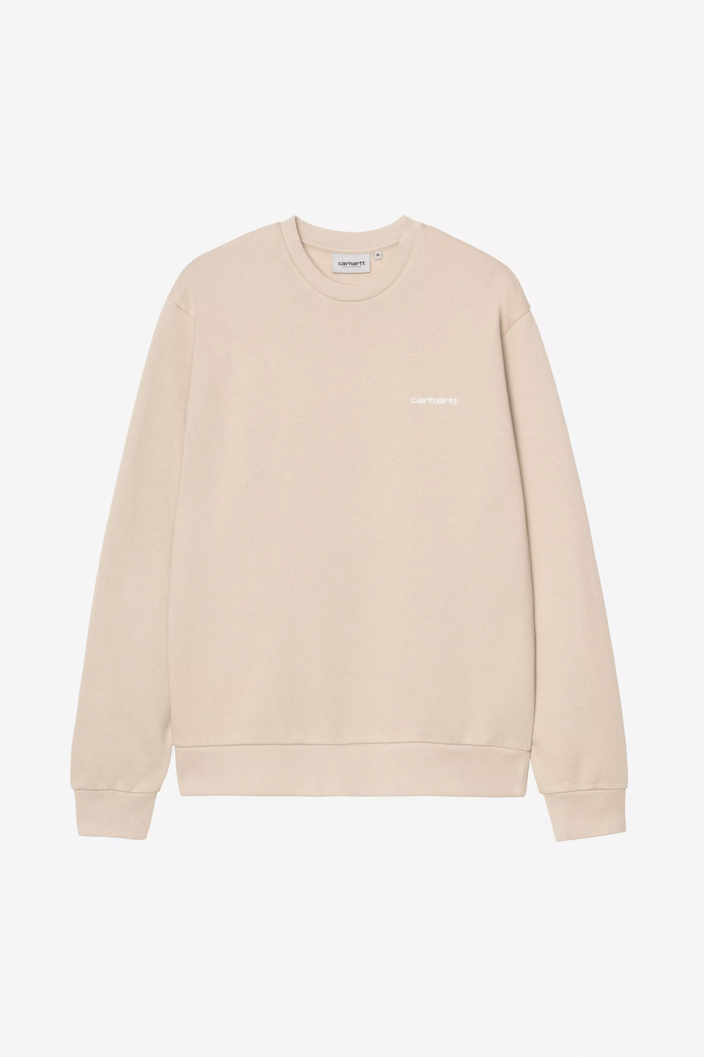 CARHARTT WIP Script Embroidery Sweat - Fleur de Sel / White