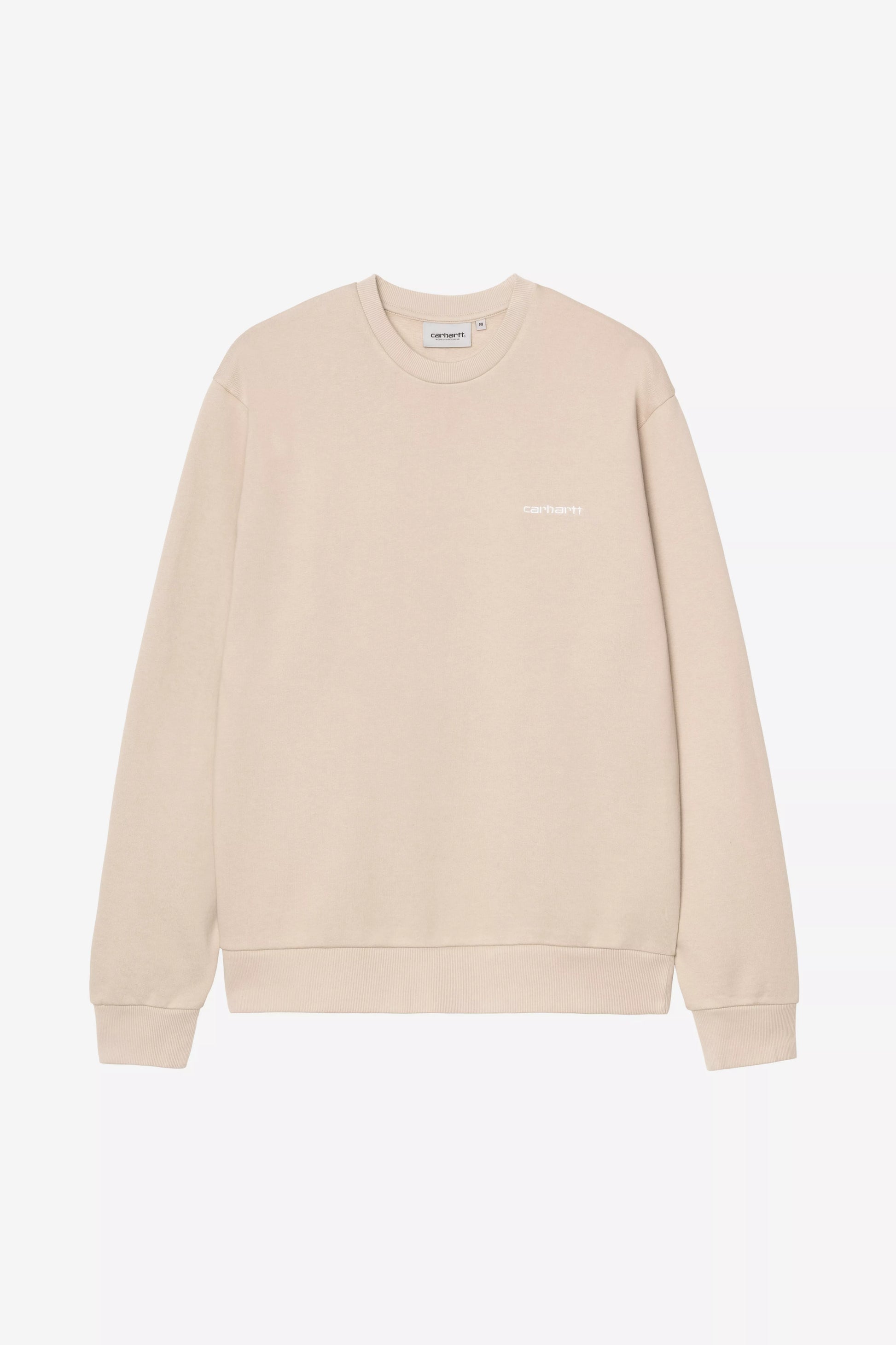CARHARTT WIP Script Embroidery Sweat - Fleur de Sel / White