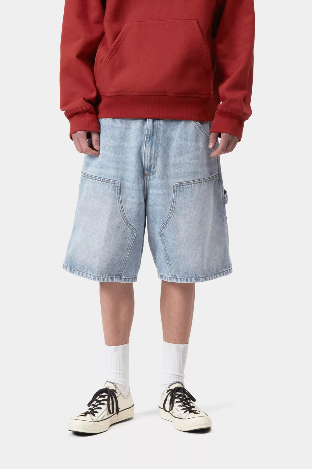 CARHARTT WIP Double Knee Short - Blue, Heavy Worn bleached - FREESTYLE LLORET