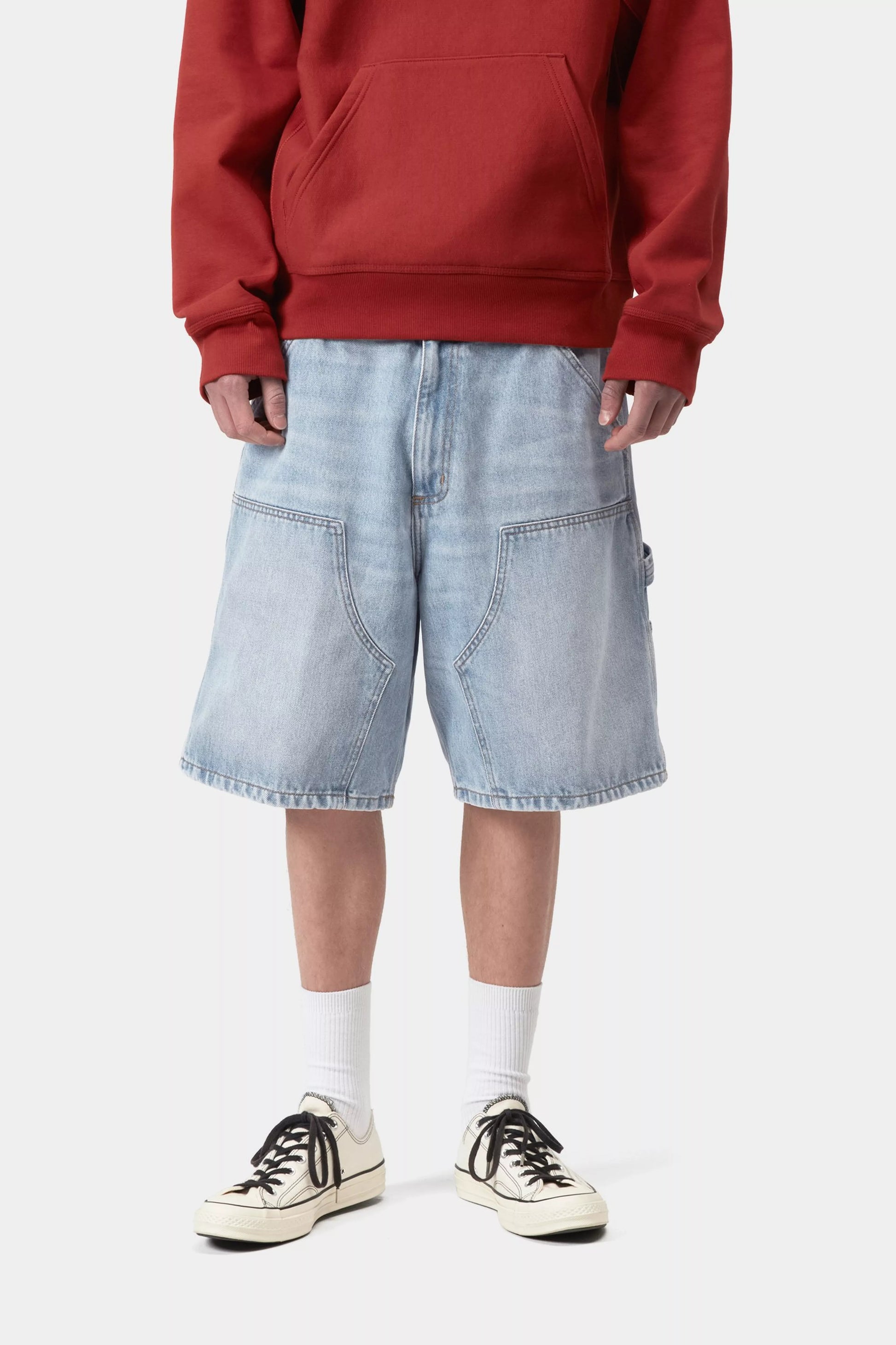 CARHARTT WIP Double Knee Short - Blue, Heavy Worn bleached - FREESTYLE LLORET