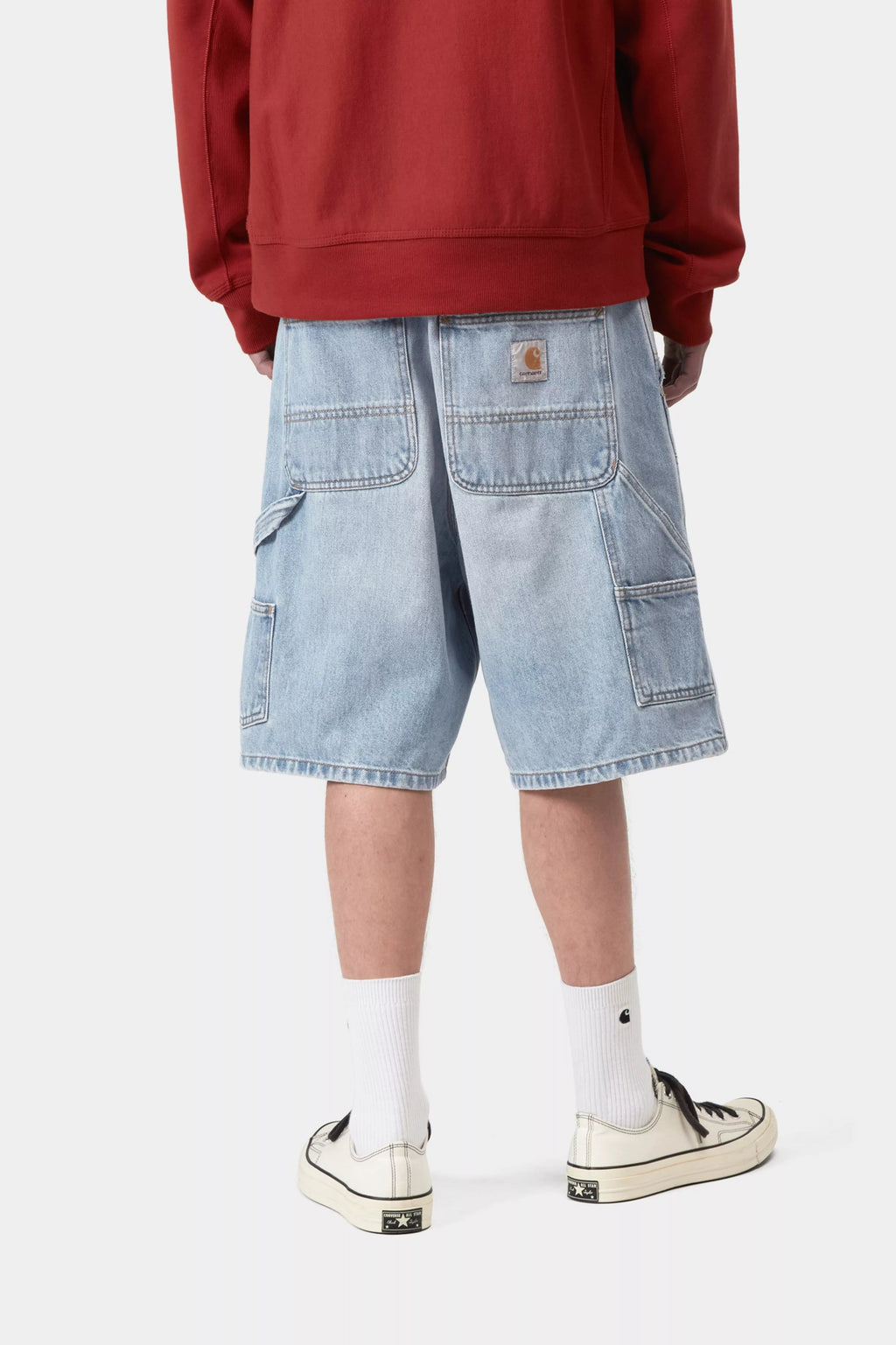 CARHARTT WIP Double Knee Short - Blue, Heavy Worn bleached - FREESTYLE LLORET