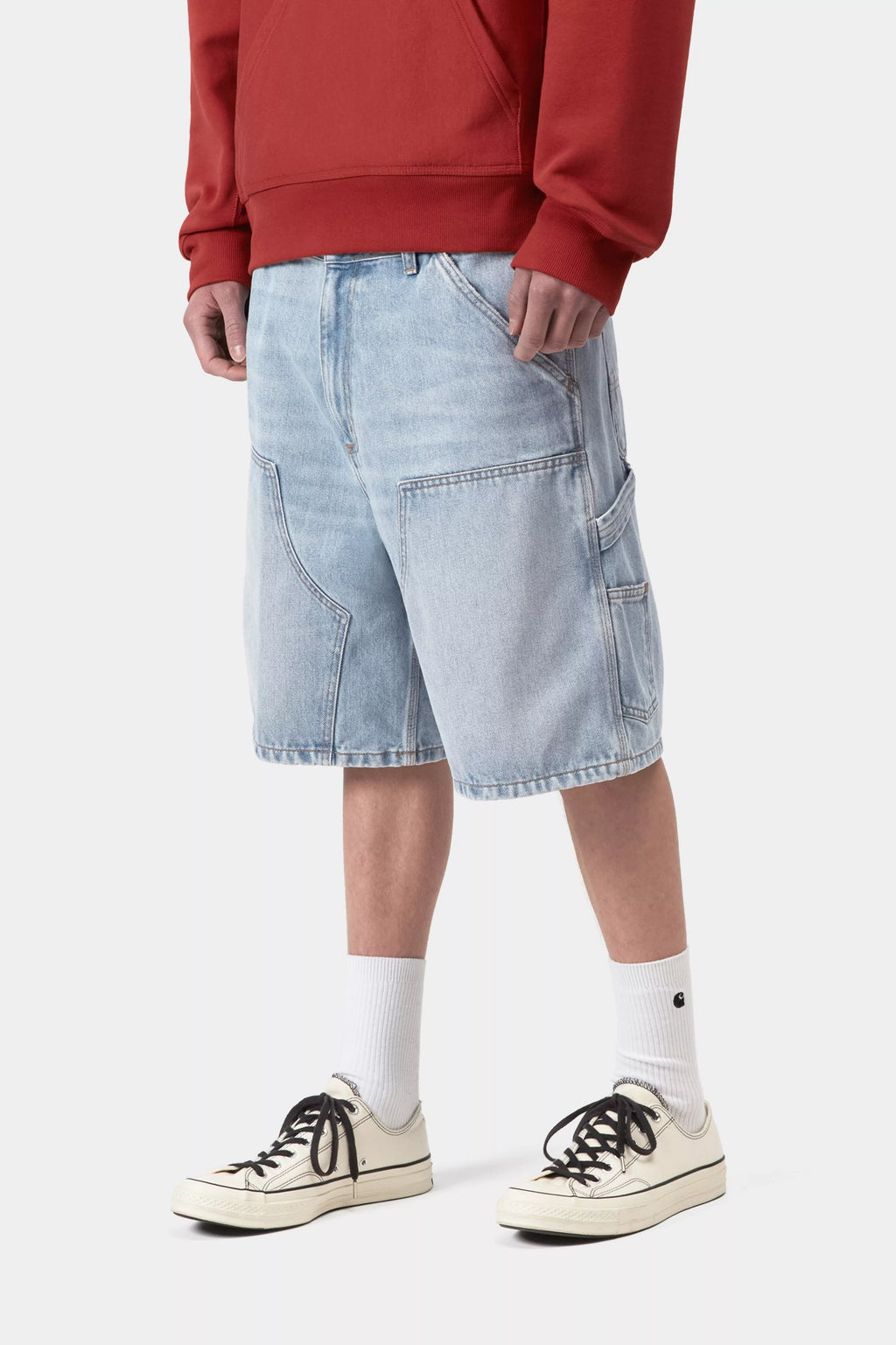 CARHARTT WIP Double Knee Short - Blue, Heavy Worn bleached - FREESTYLE LLORET