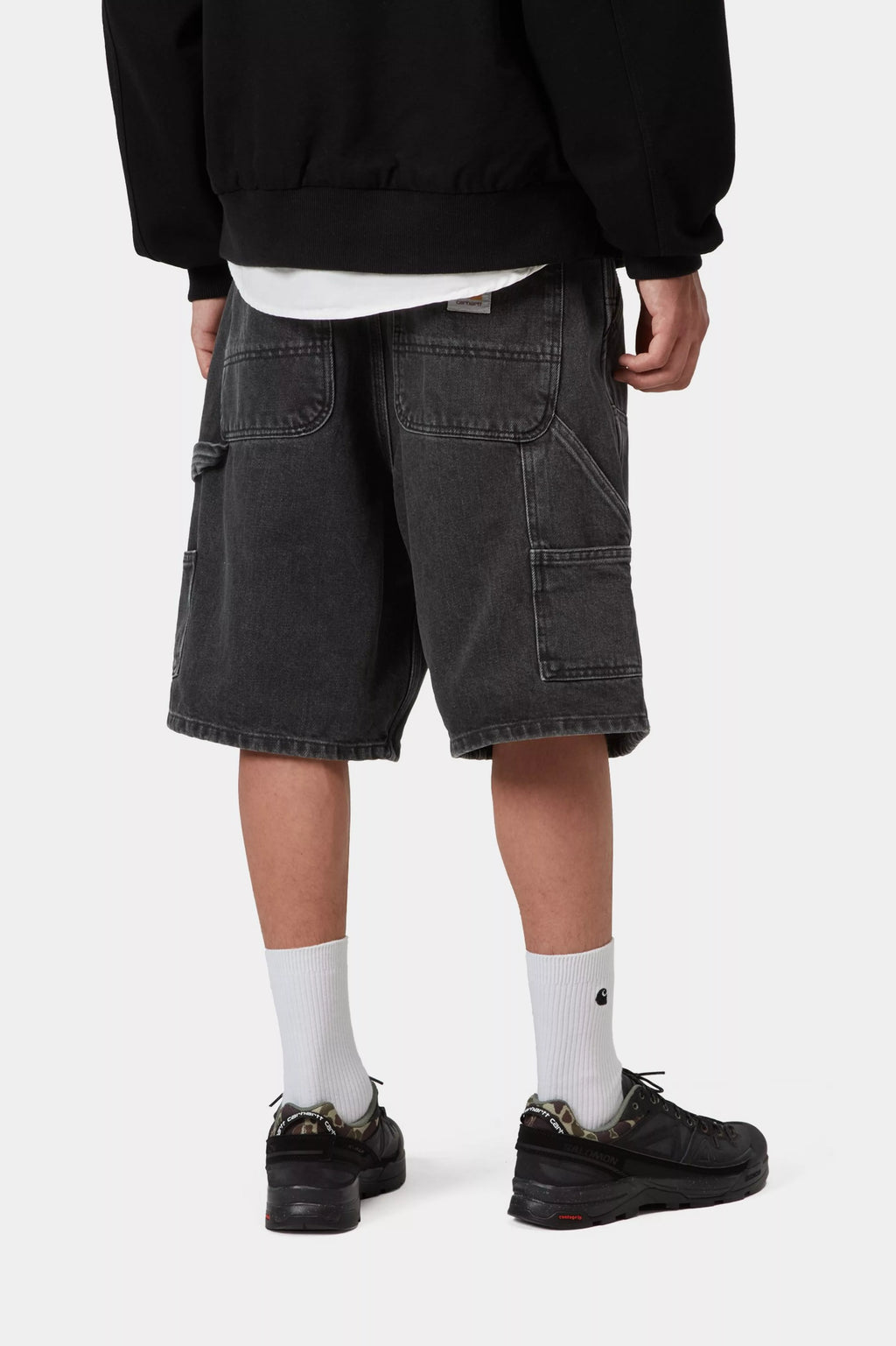 CARHARTT WIP Double Knee Short - Black, Stone washed - FREESTYLE LLORET
