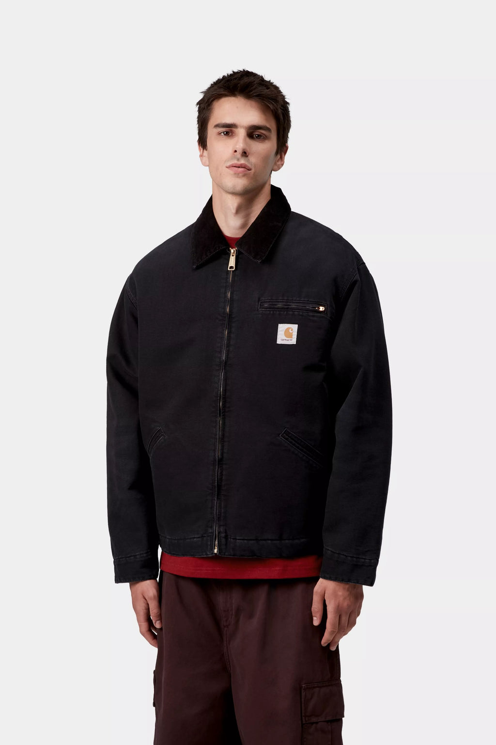 CARHARTT WIP OG Detroit Jacket - Black / Black, Stone canvas