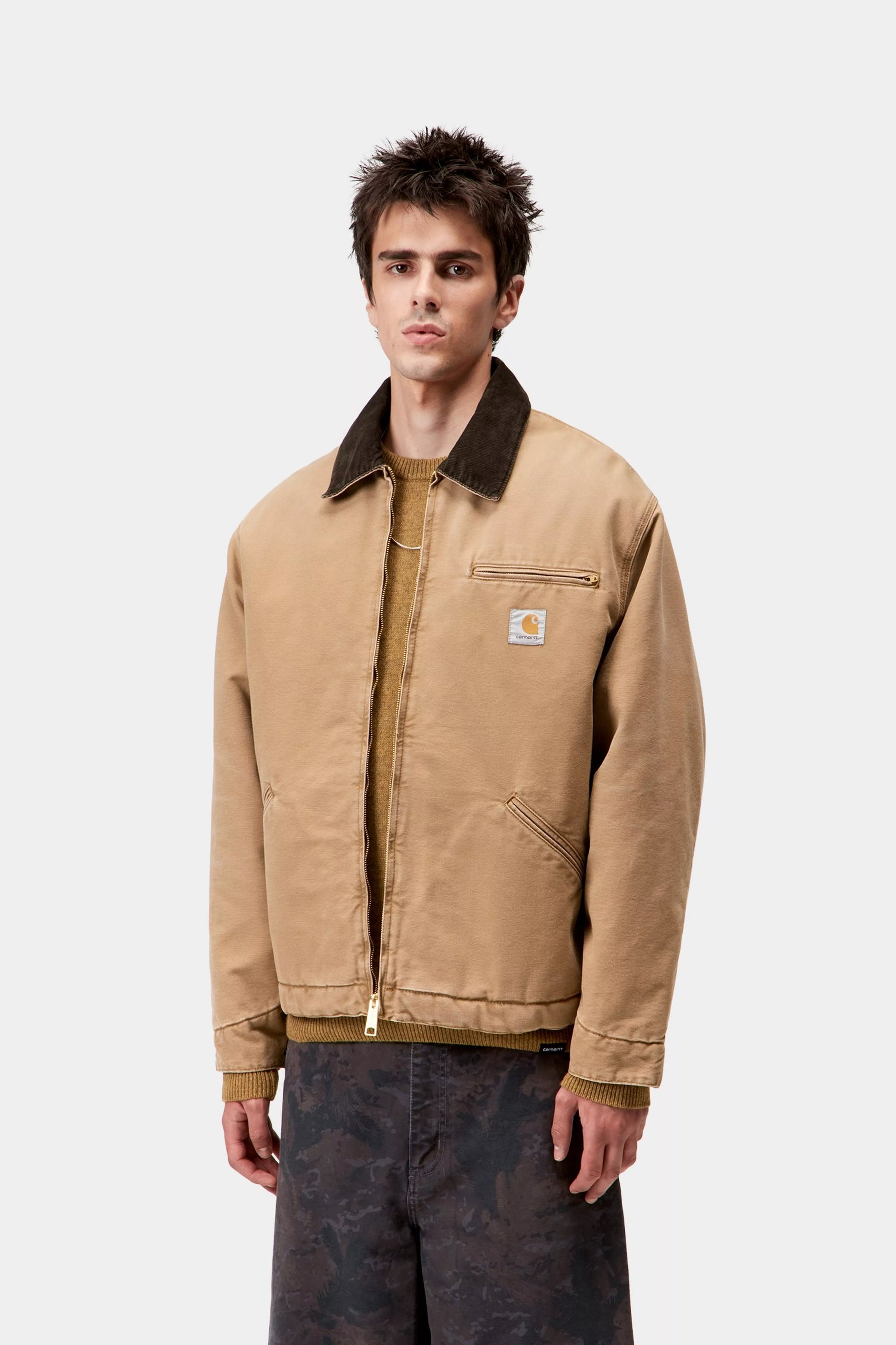 CARHARTT WIP OG Detroit Jacket - Hamilton Brown / Tobacco, Stone canvas