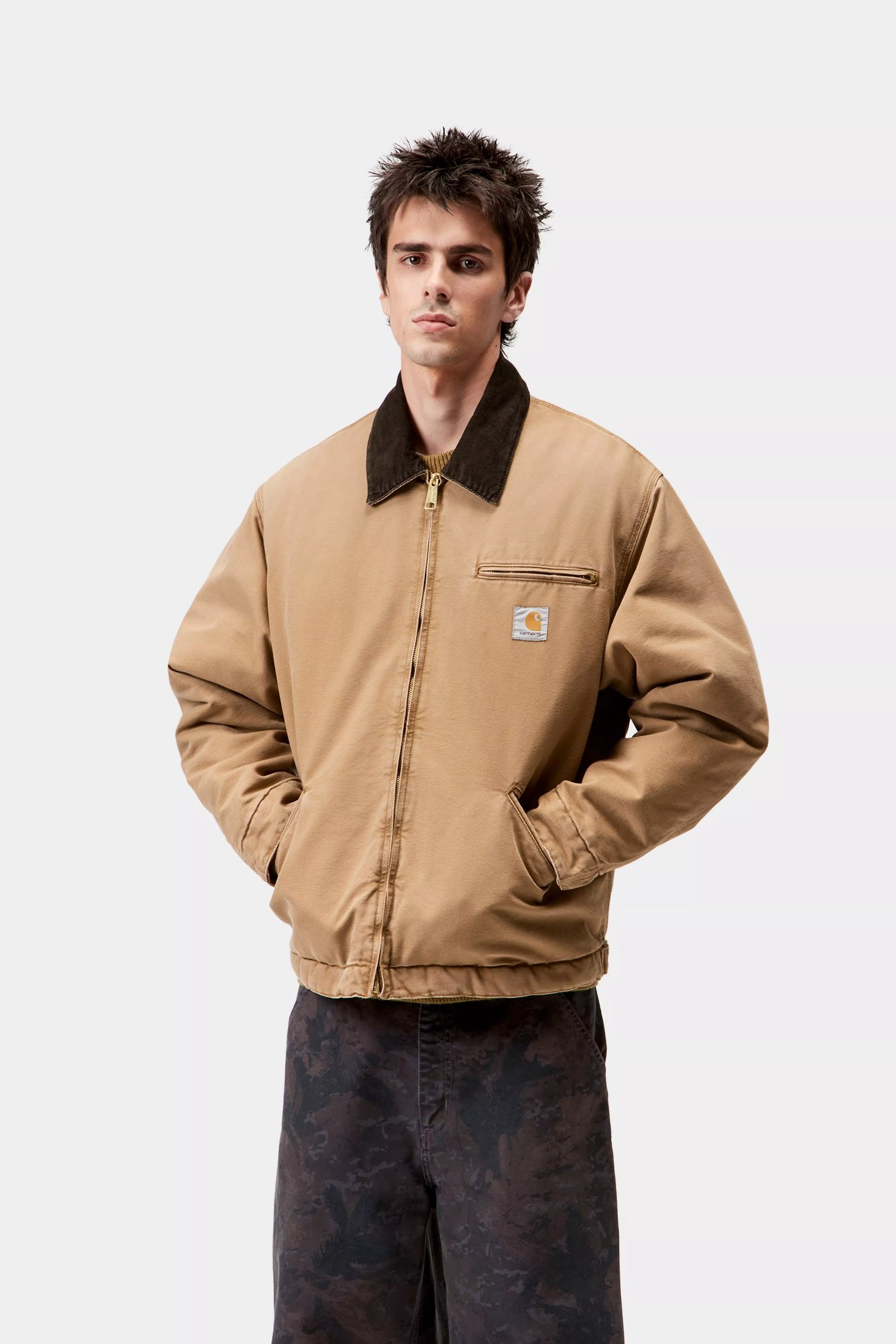 CARHARTT WIP OG Detroit Jacket - Hamilton Brown / Tobacco, Stone canvas