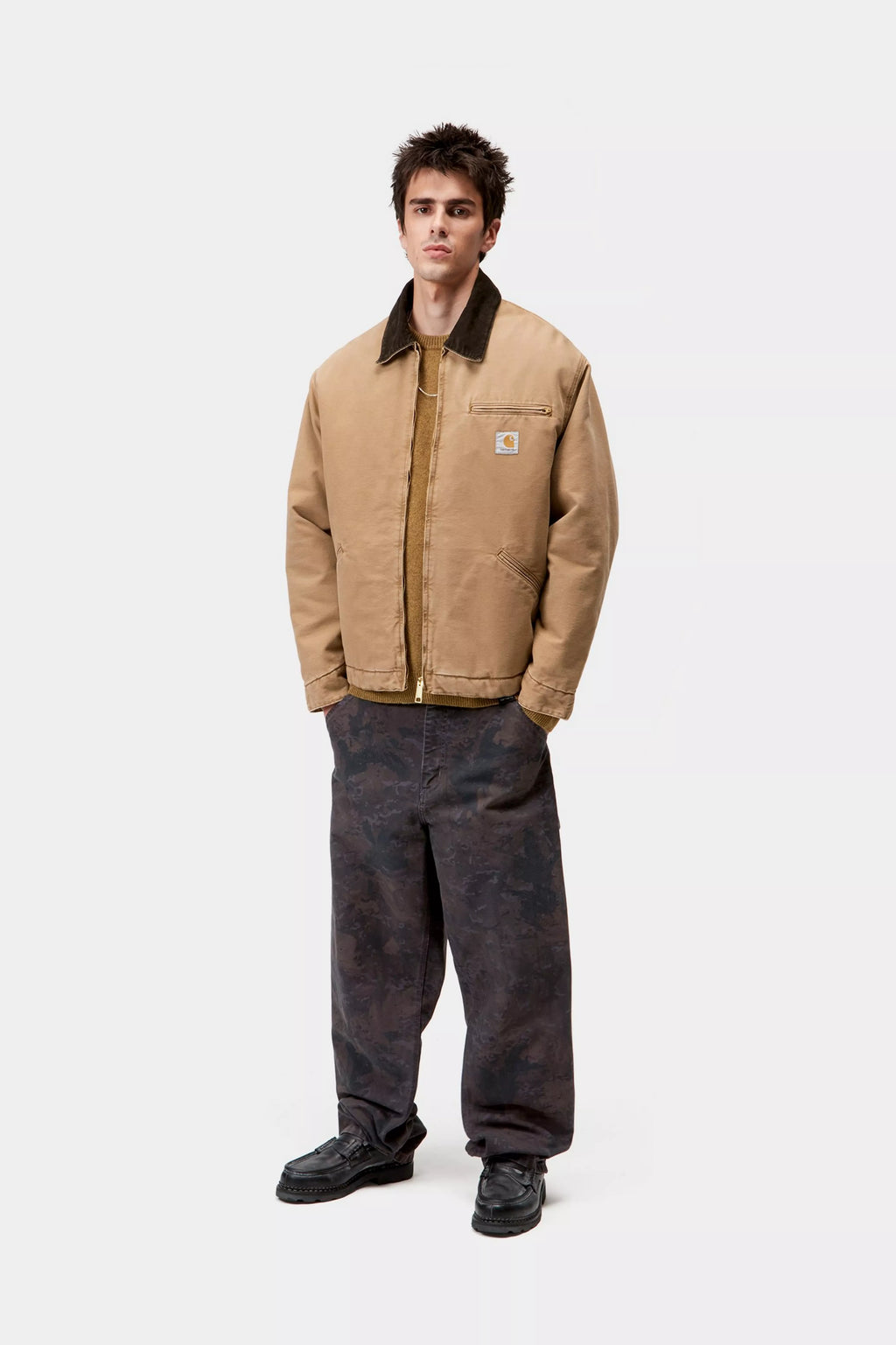 CARHARTT WIP OG Detroit Jacket - Hamilton Brown / Tobacco, Stone canvas