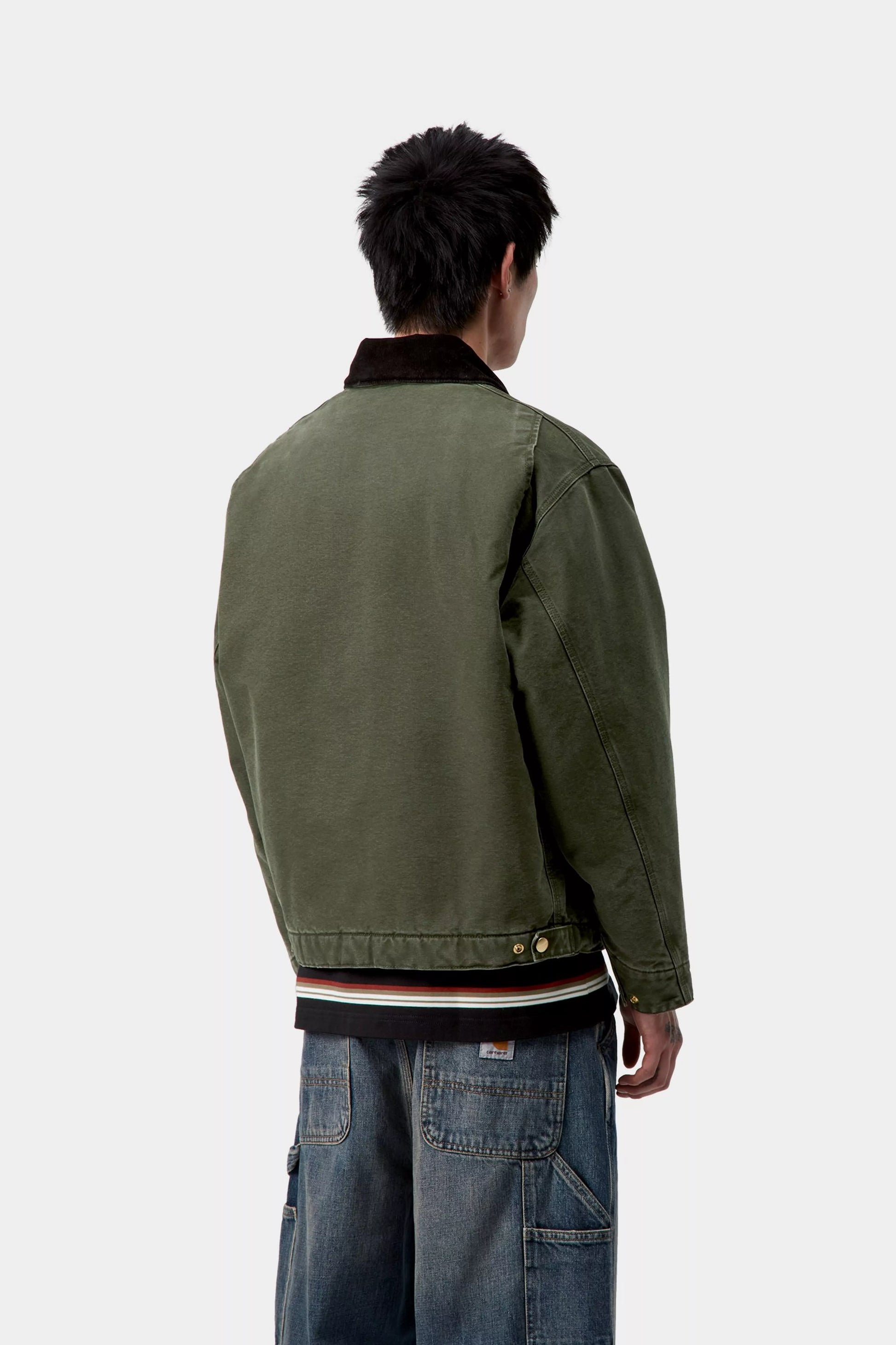 CARHARTT WIP OG Detroit Jacket - Olive / Black, Stone canvas
