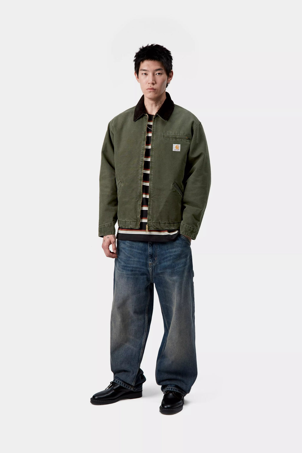 CARHARTT WIP OG Detroit Jacket - Olive / Black, Stone canvas