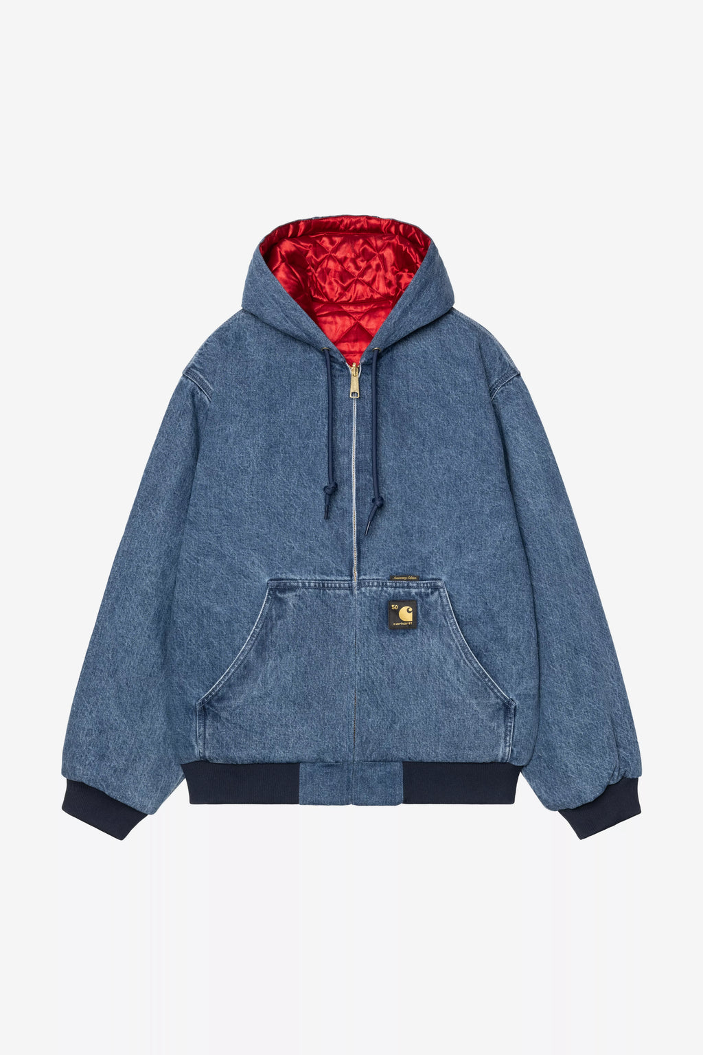 CARHARTT WIP 50 Years Anniversary OG Active Jacket Denim - Blue USA Red stone bleached