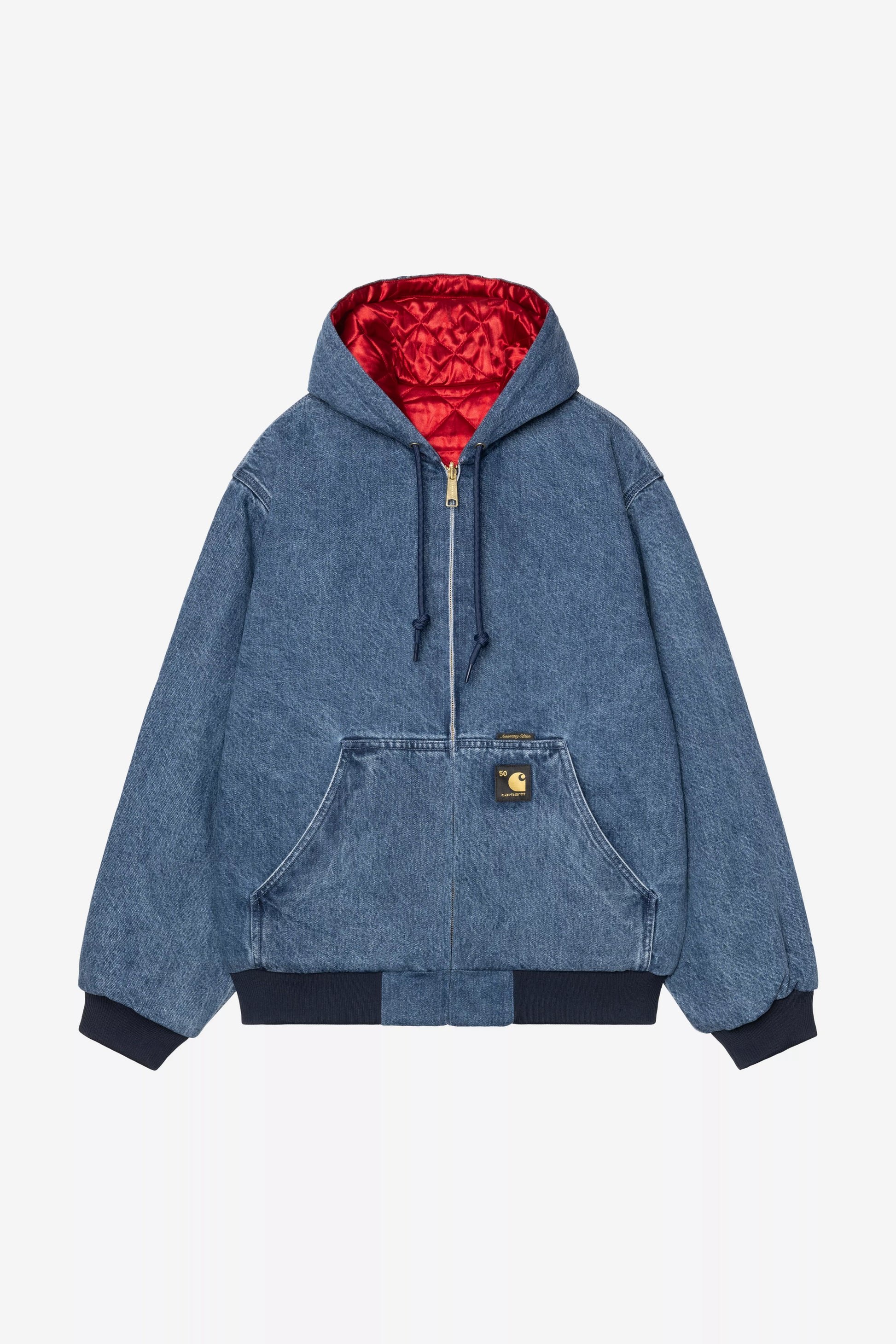 CARHARTT WIP 50 Years Anniversary OG Active Jacket Denim - Blue USA Red stone bleached