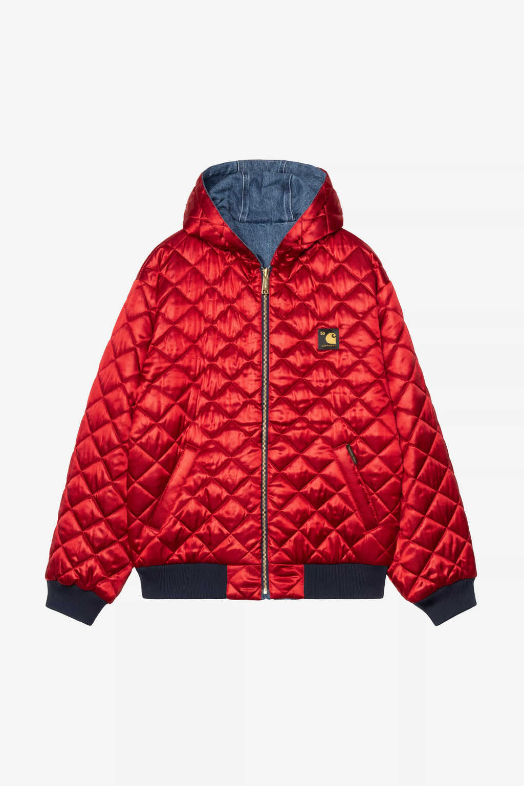 CARHARTT WIP 50 Years Anniversary OG Active Jacket Denim - Blue USA Red stone bleached