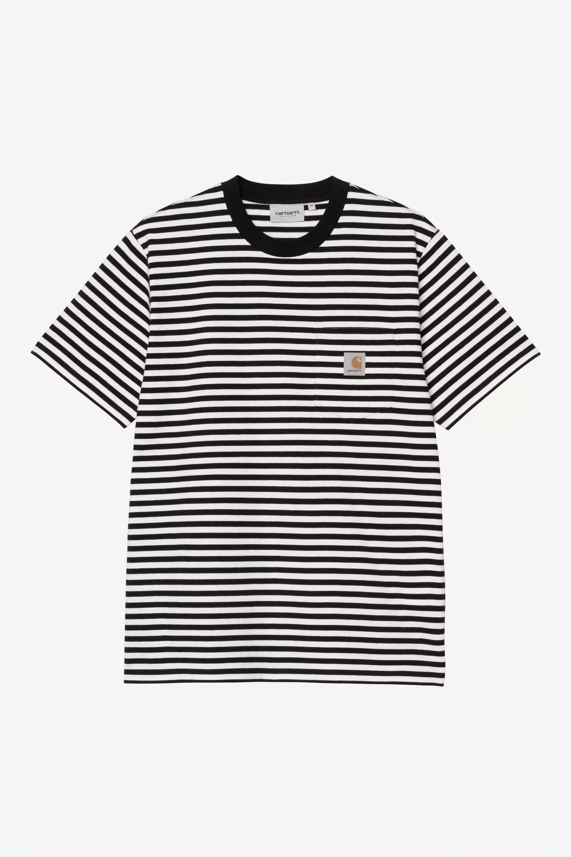 CARHARTT WIP S/S Ezra Pocket T-Shirt - Ezra Stripe Black Wax
