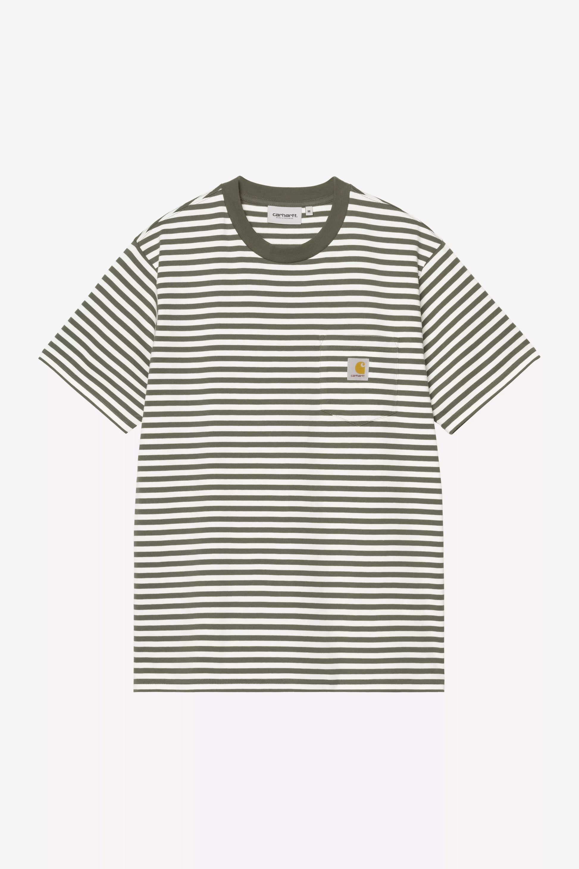 CARHARTT WIP S/S Ezra Pocket T-Shirt - Ezra Stripe Leaf Wax