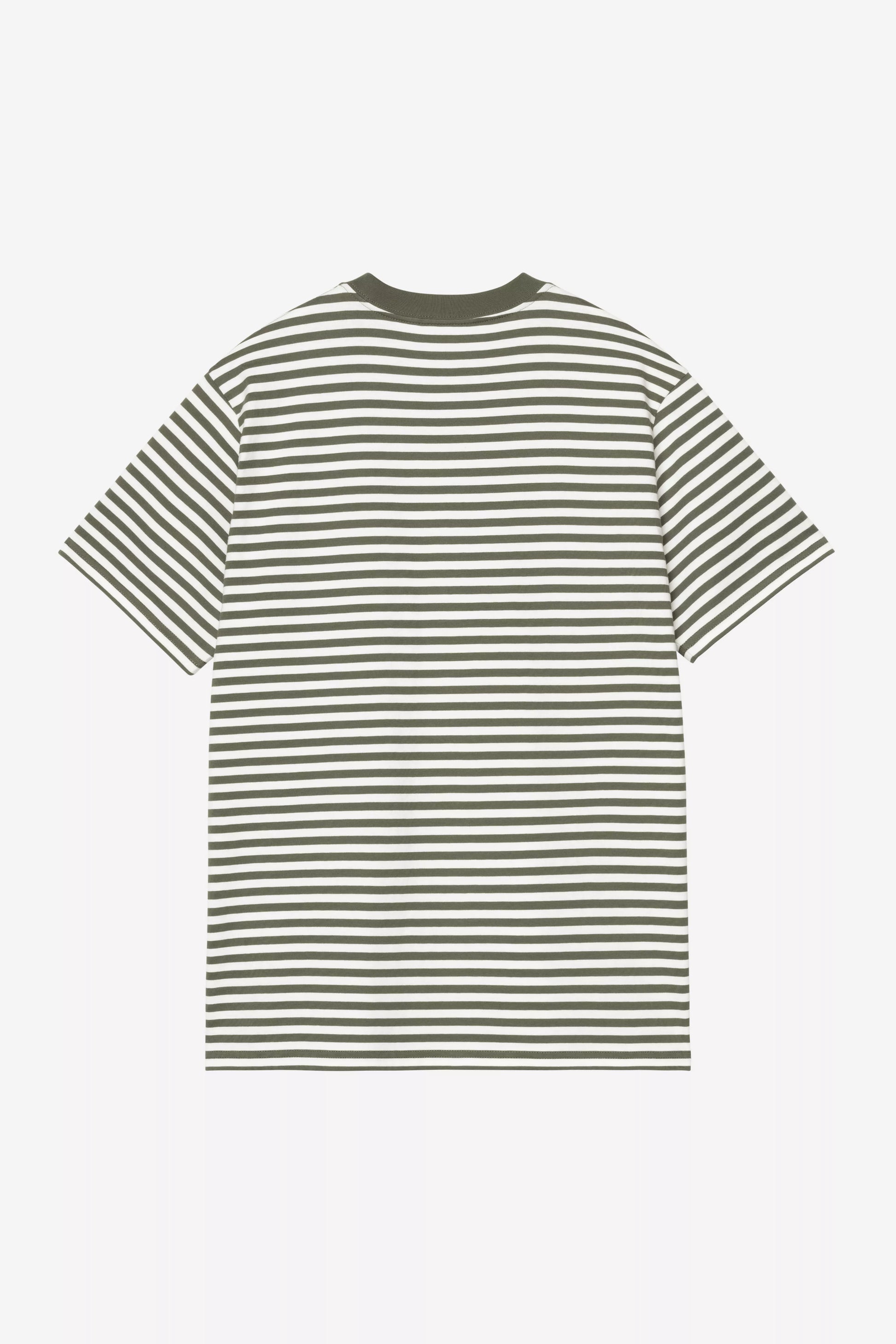 CARHARTT WIP S/S Ezra Pocket T-Shirt - Ezra Stripe Leaf Wax