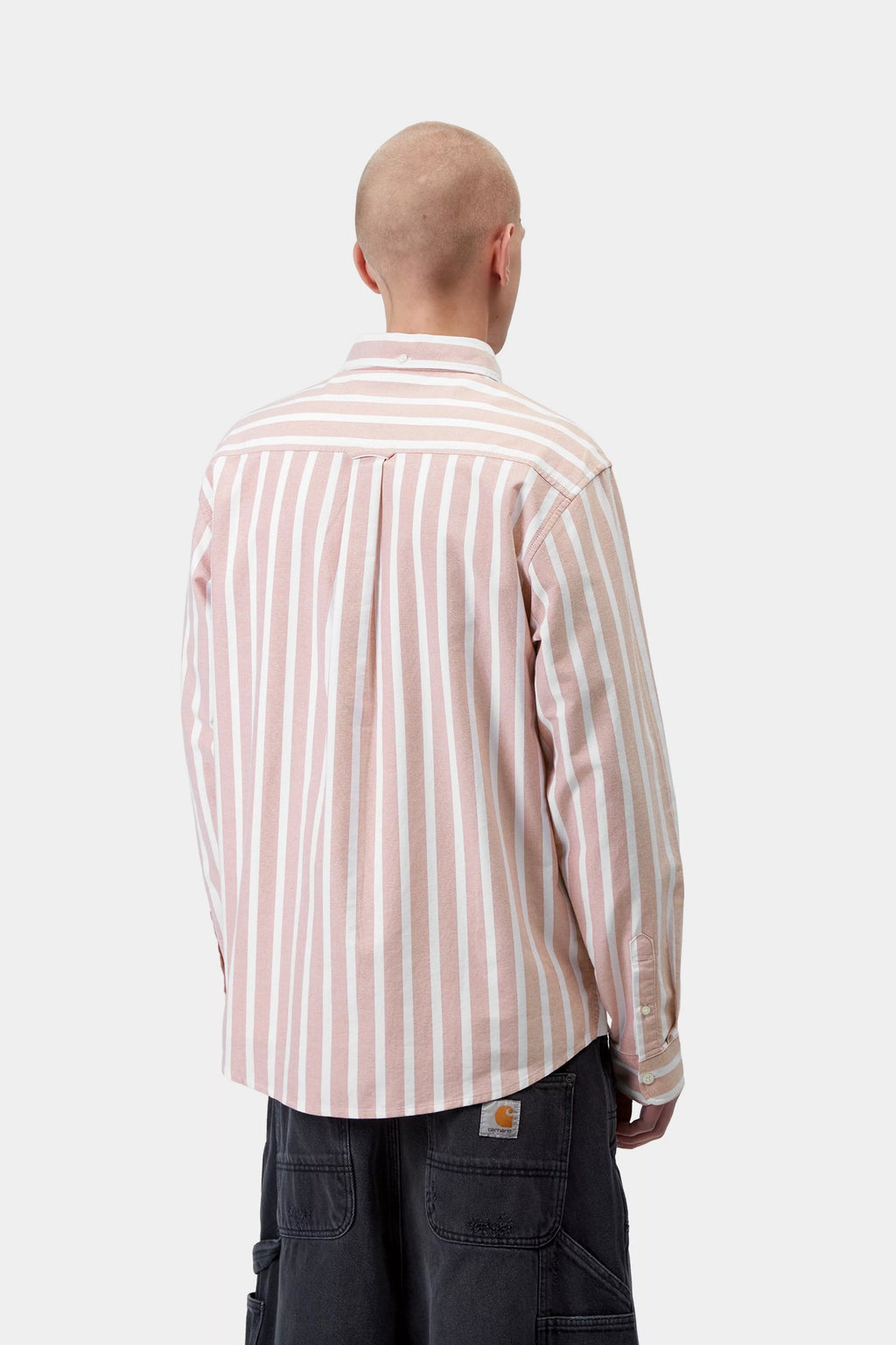 CARHARTT WIP L/S Deven Shirt - Deven Stripe, Oxide Red / White - FREESTYLE LLORET