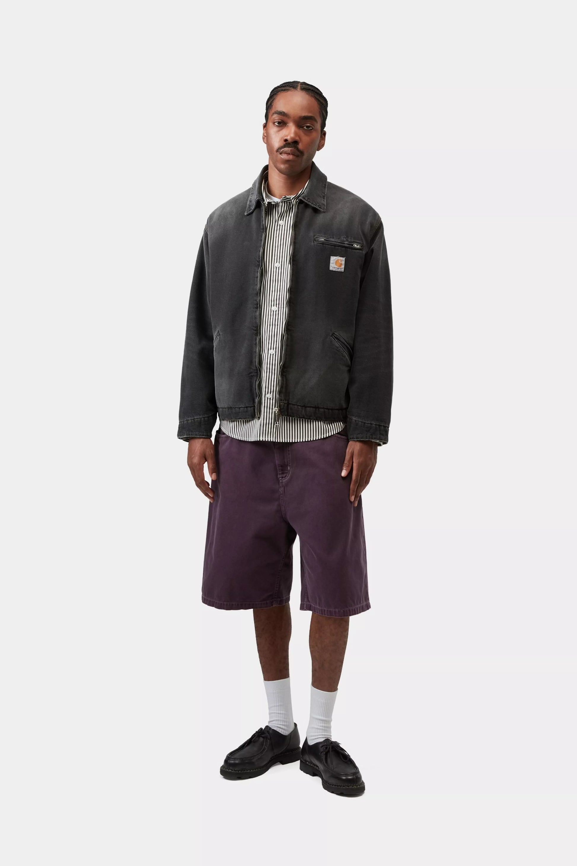 CARHARTT WIP OG Detroit Jacket - Black, Grind washed