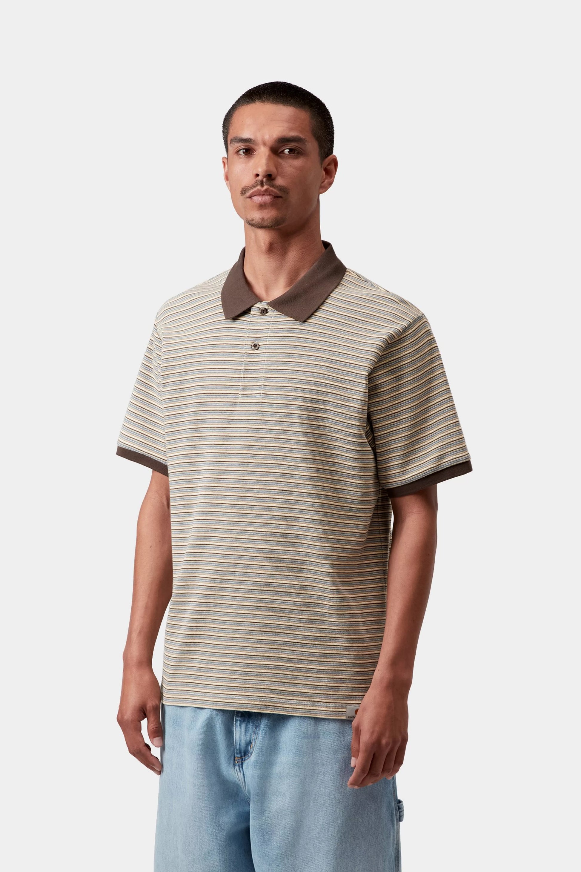 CARHARTT WIP S/S Dion Polo - Dion Stripe, Wax - FREESTYLE LLORET