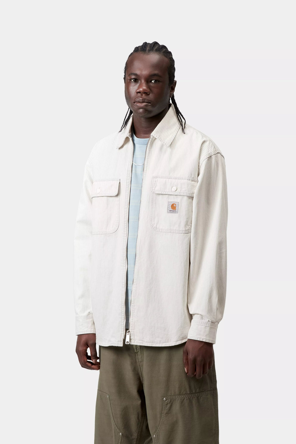 CARHARTT WIP Mercer Shirt Jacket  - Mercer Stripe, Graphite / Wax, Bleached - FREESTYLE LLORET