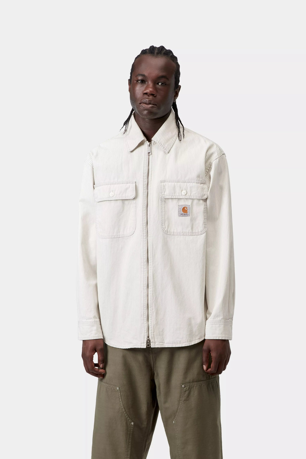 CARHARTT WIP Mercer Shirt Jacket  - Mercer Stripe, Graphite / Wax, Bleached - FREESTYLE LLORET