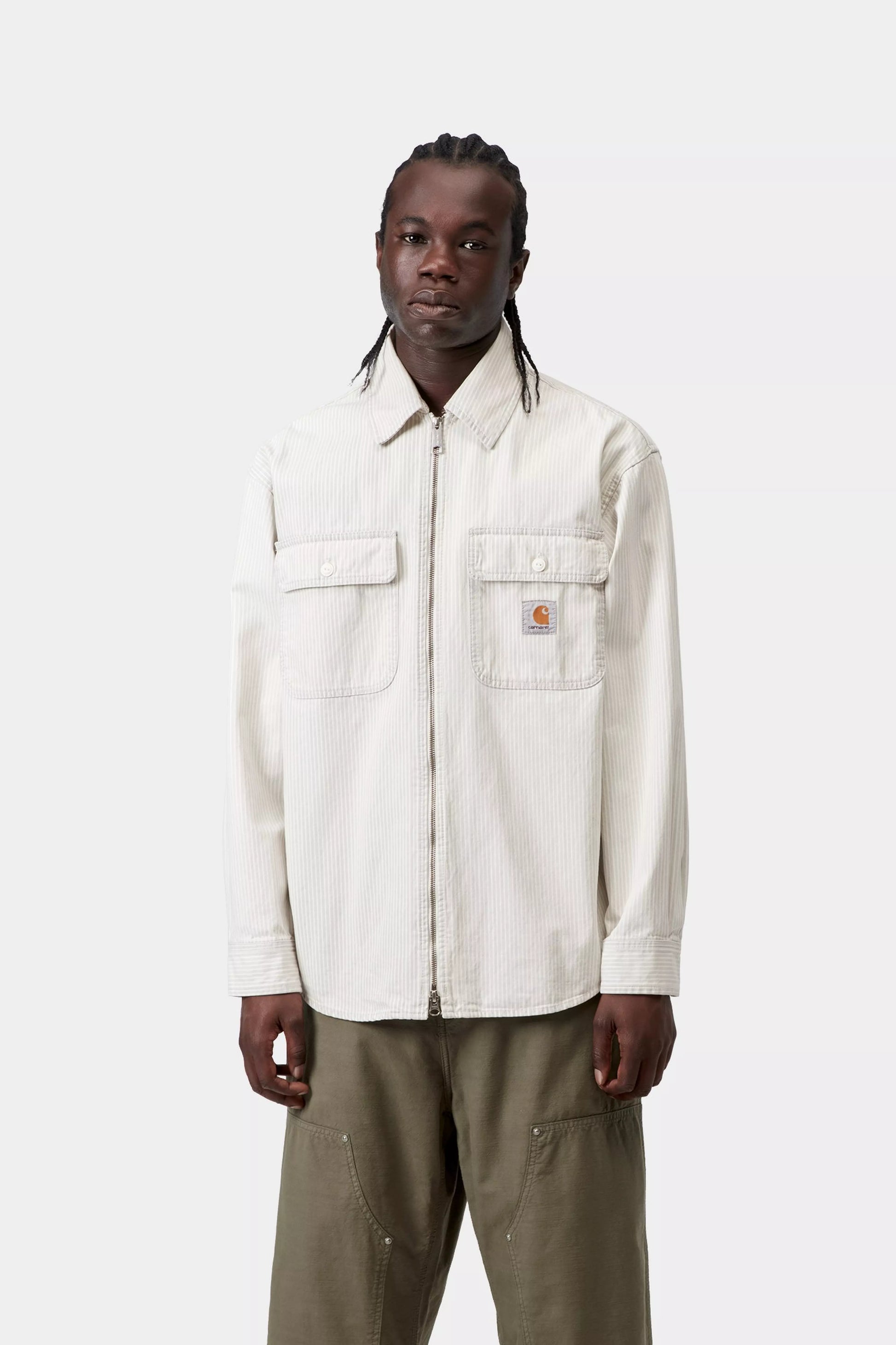 CARHARTT WIP Mercer Shirt Jacket  - Mercer Stripe, Graphite / Wax, Bleached - FREESTYLE LLORET