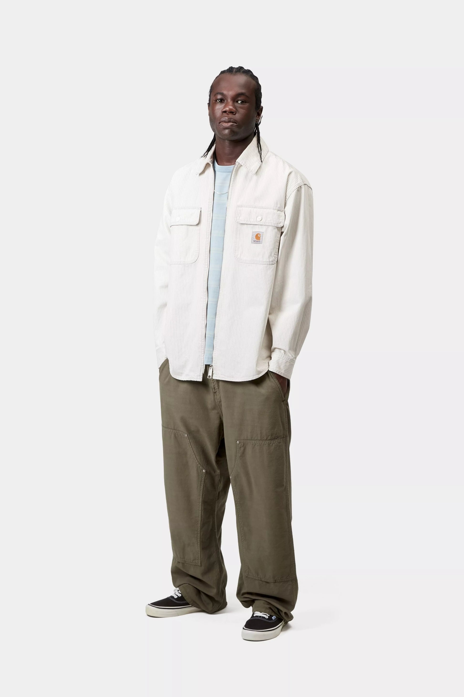 CARHARTT WIP Mercer Shirt Jacket  - Mercer Stripe, Graphite / Wax, Bleached - FREESTYLE LLORET
