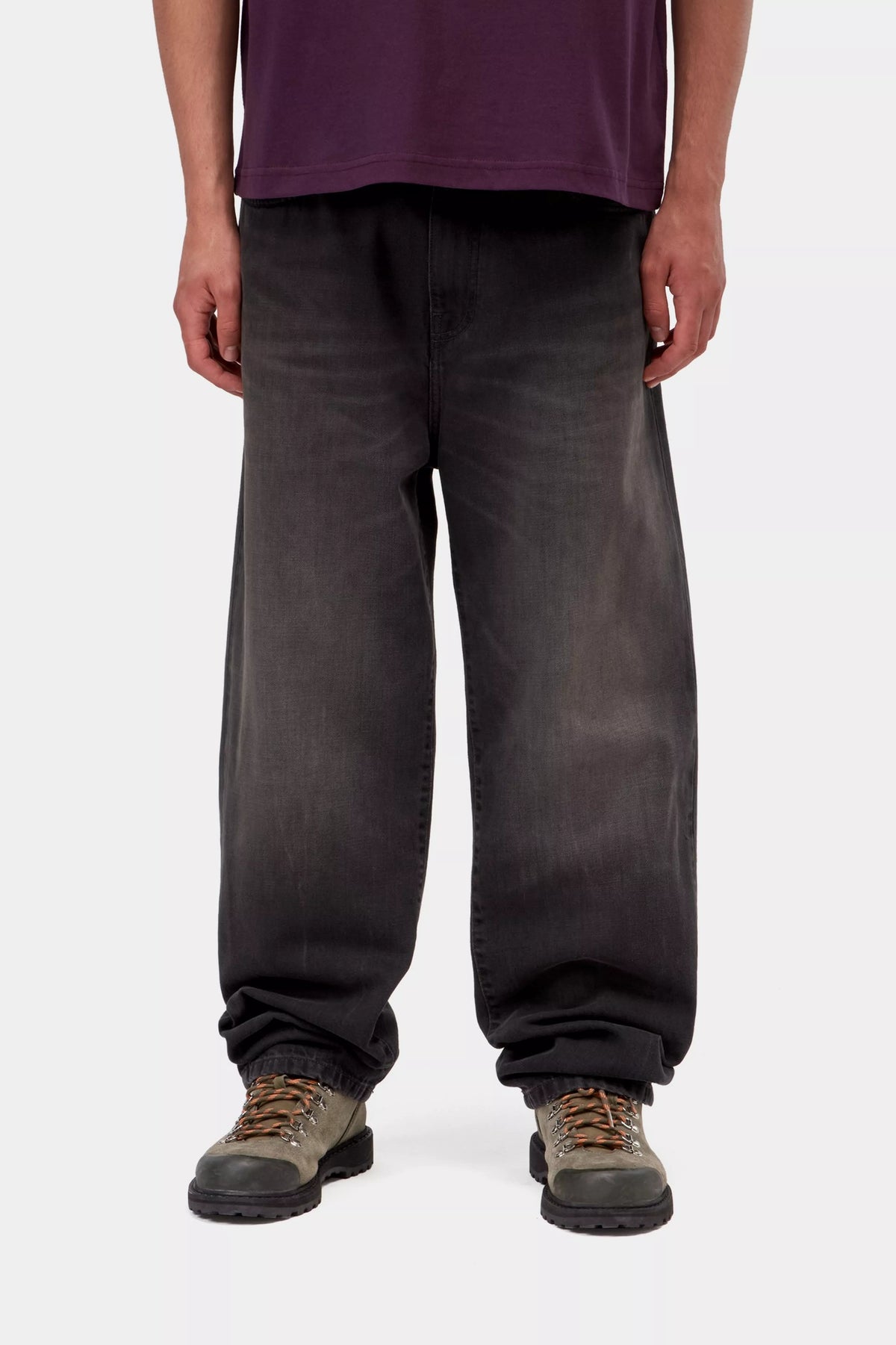 CARHARTT WIP Aron Pant - Black, Tobacco used wash