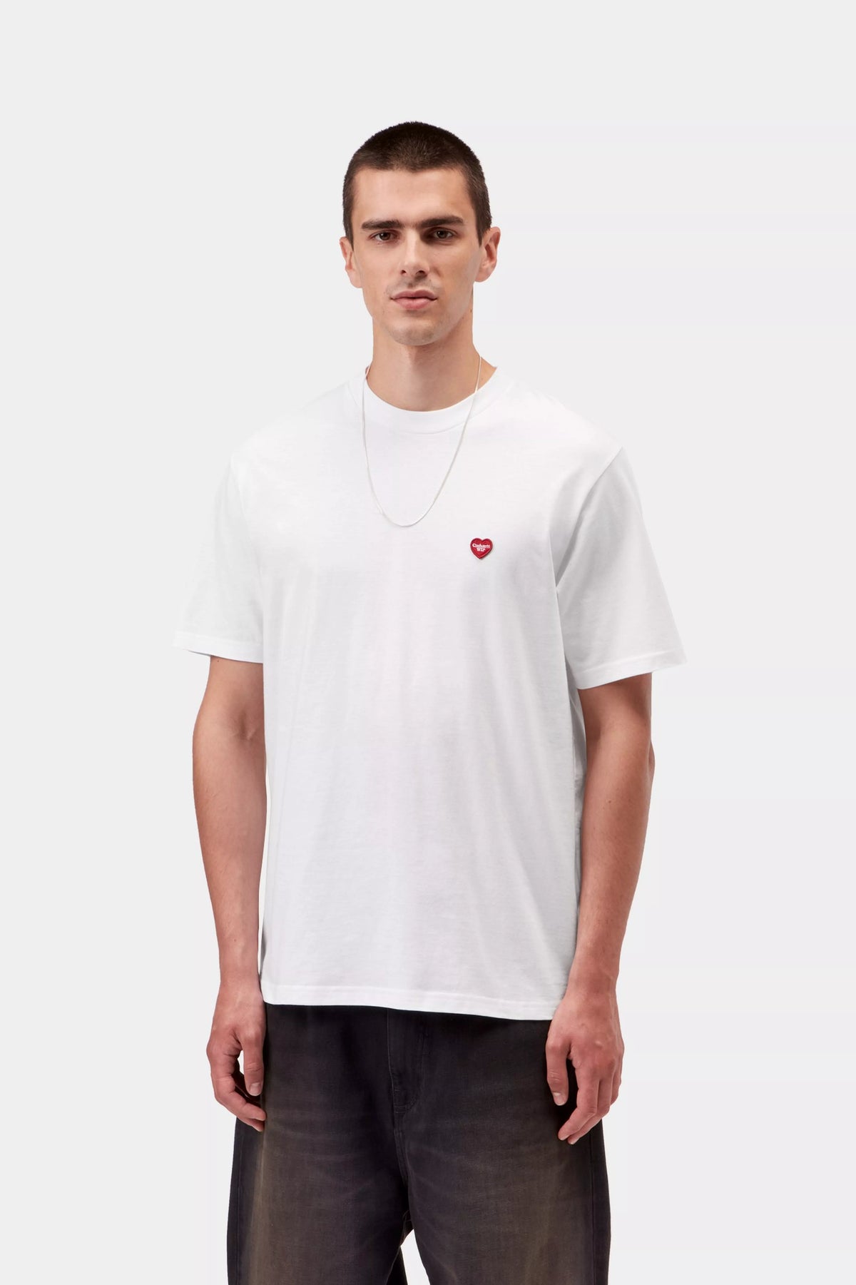 CARHARTT WIP S/S Small Heart T-Shirt - White Red