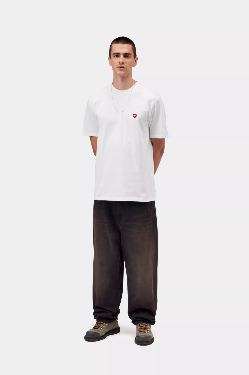 CARHARTT WIP S/S Small Heart T-Shirt - White Red