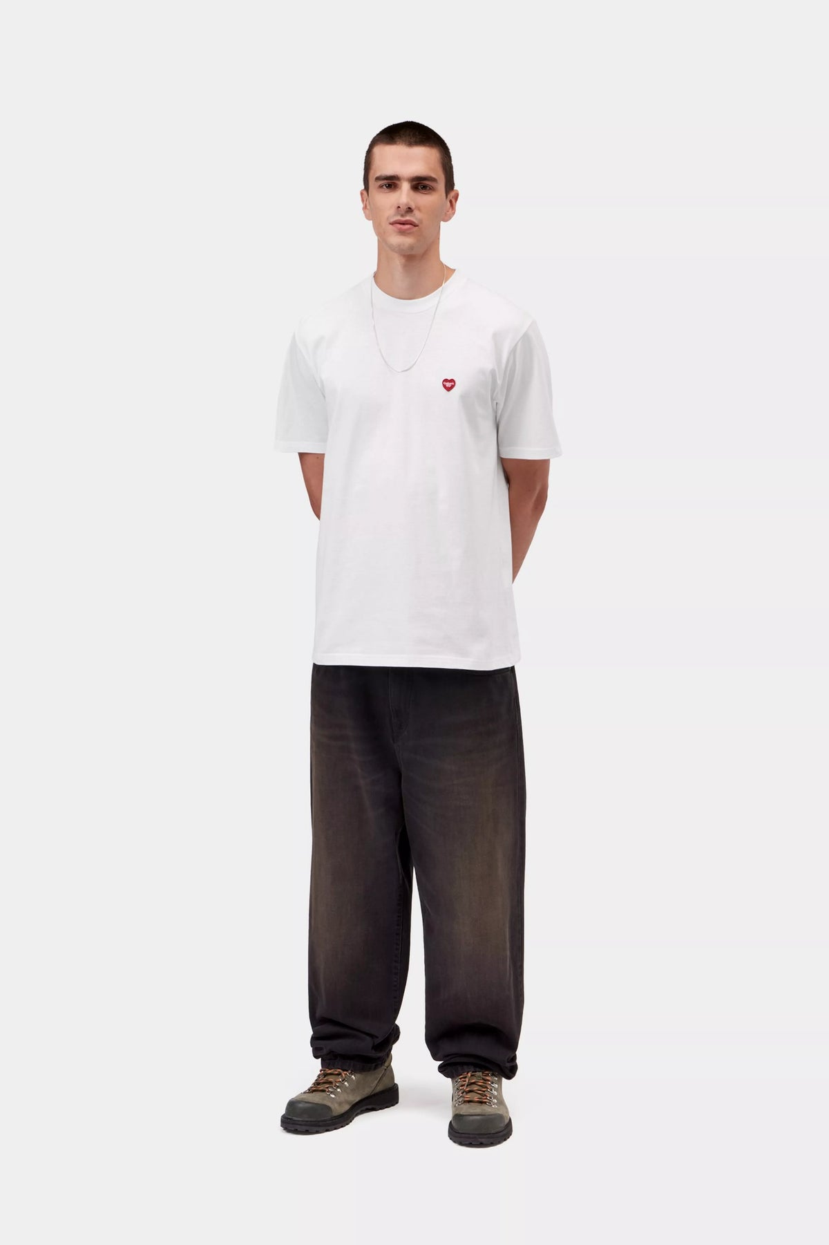 CARHARTT WIP S/S Small Heart T-Shirt - White Red