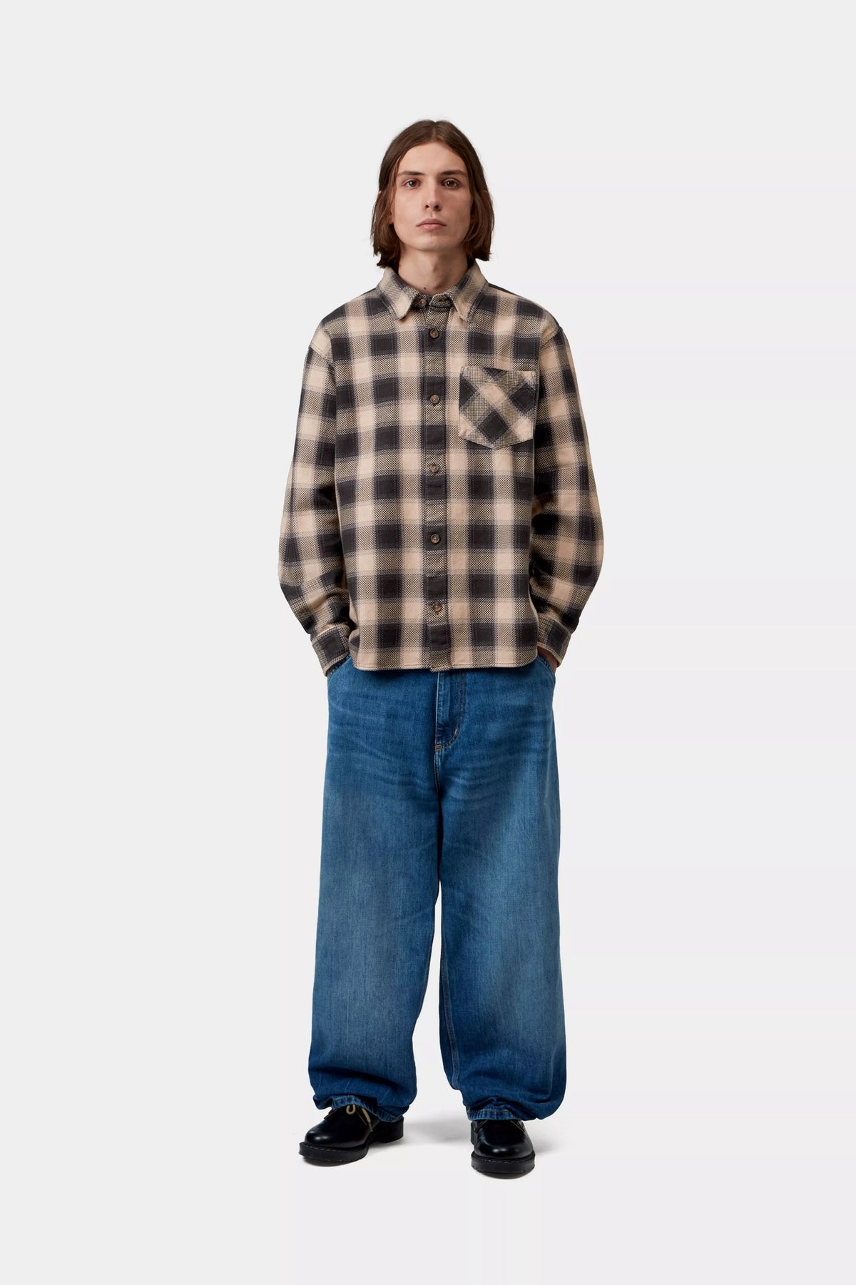 CARHARTT WIP Dayne L/S Shirt - Dayne Check, Shady Purple