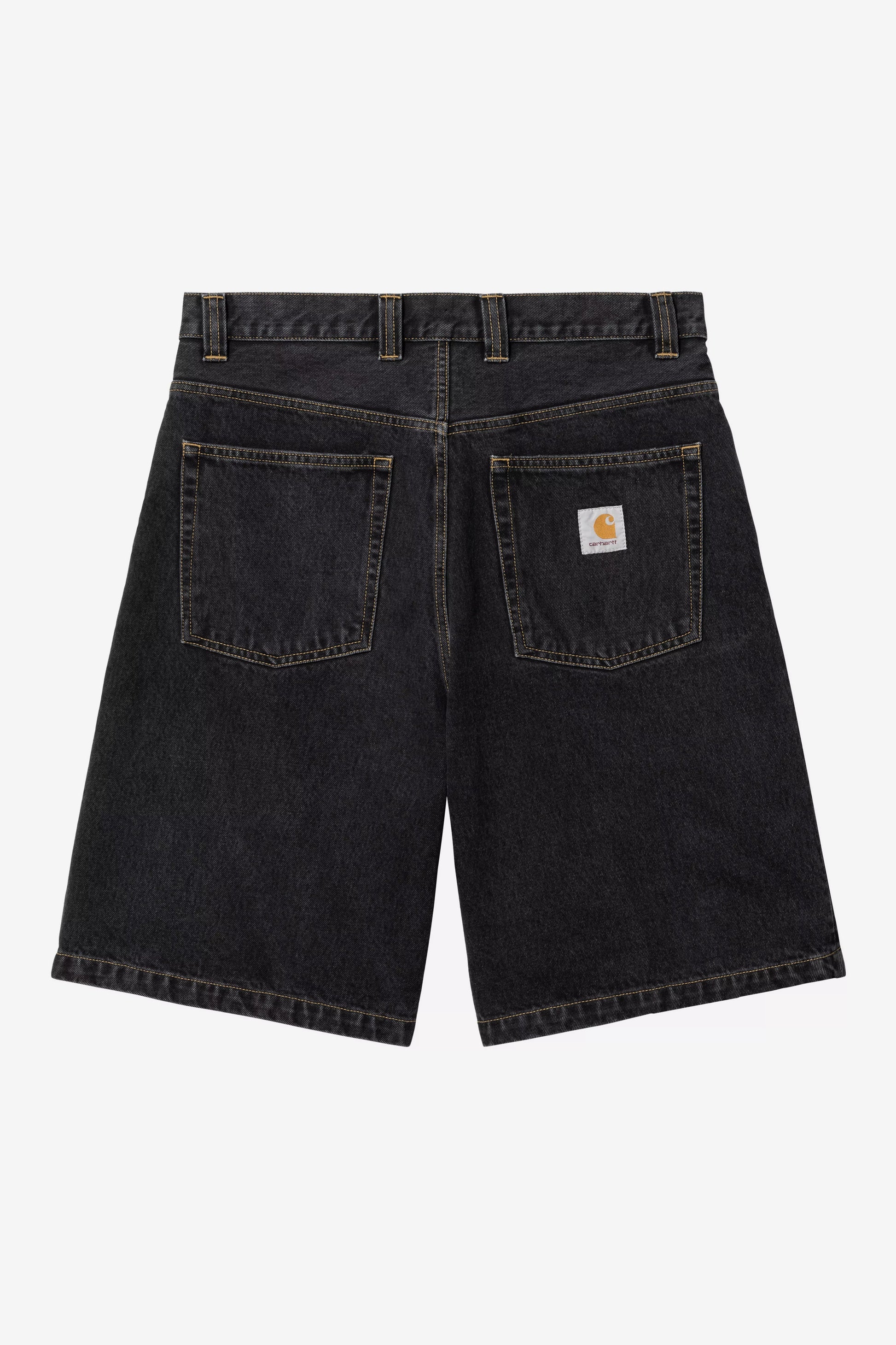 CARHARTT WIP Brandon Short - Black, Stone washed