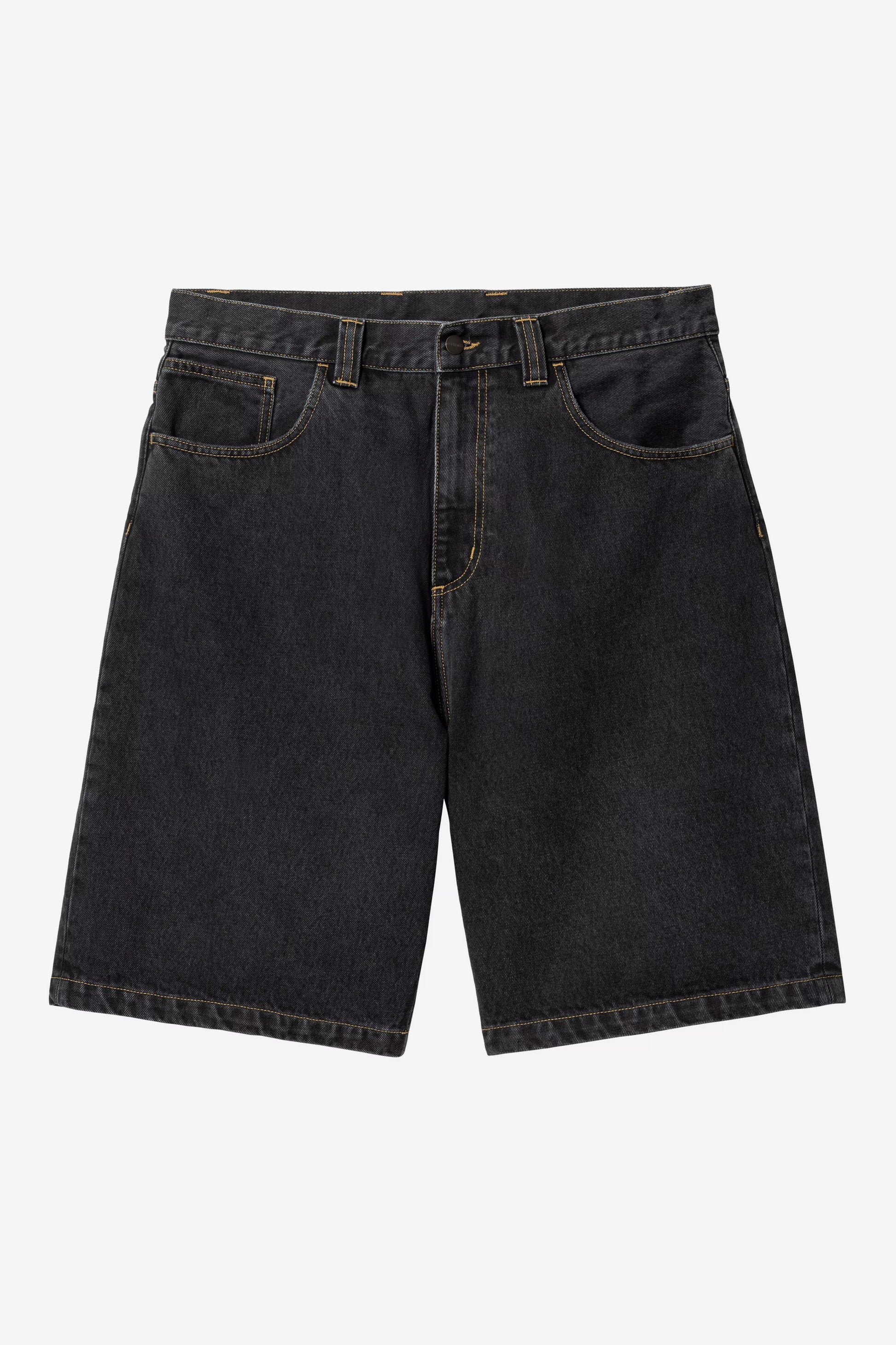 CARHARTT WIP Brandon Short - Black, Stone washed