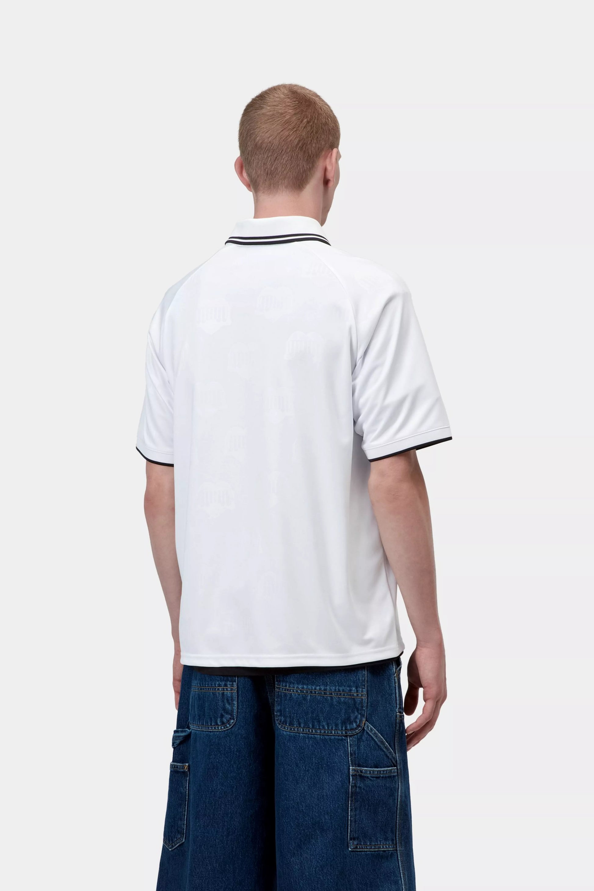 CARHARTT WIP S/S Terrace Football T-Shirt - Heart Train Jacquard, White - FREESTYLE LLORET