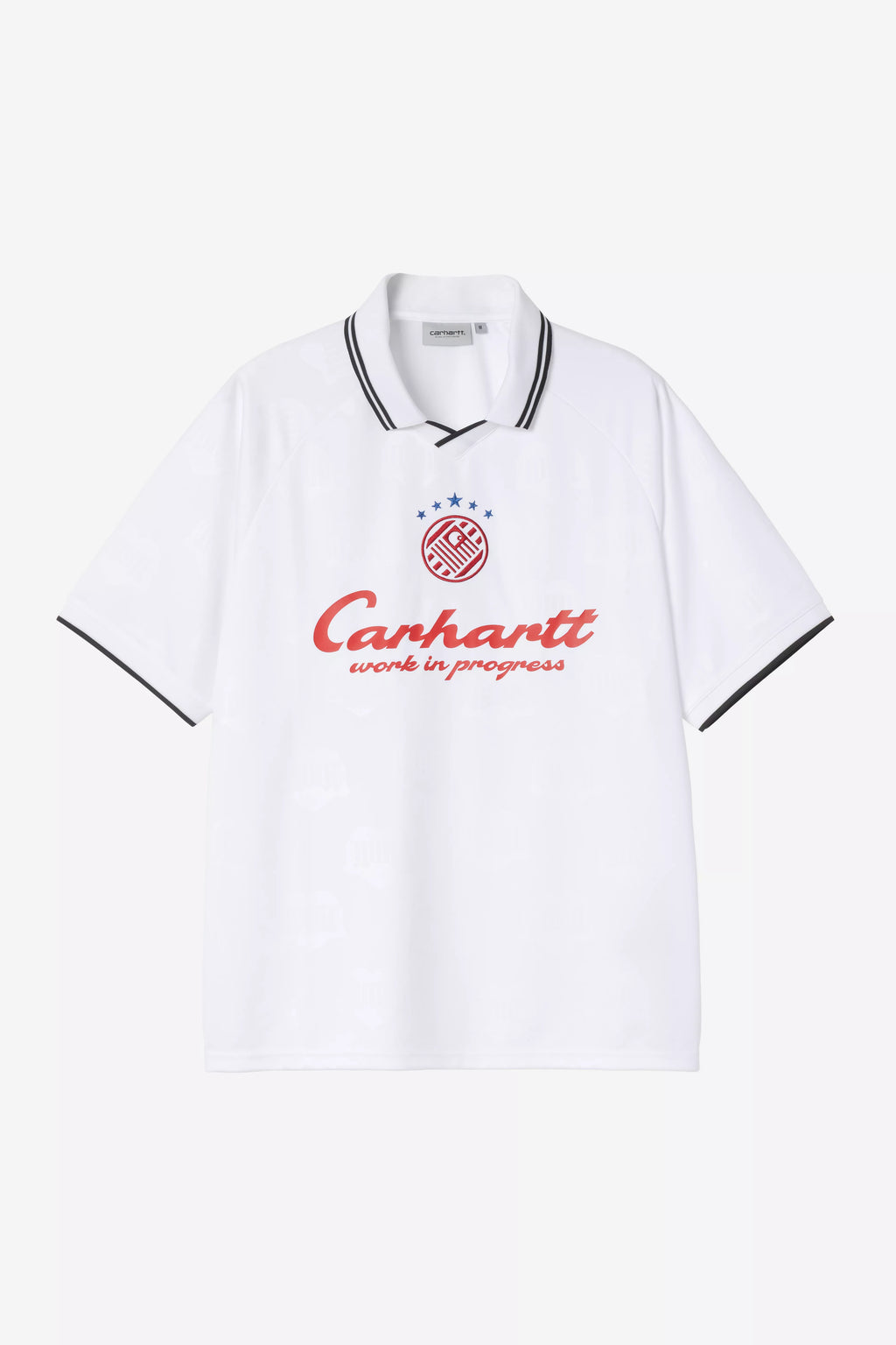 CARHARTT WIP S/S Terrace Football T-Shirt - Heart Train Jacquard, White - FREESTYLE LLORET