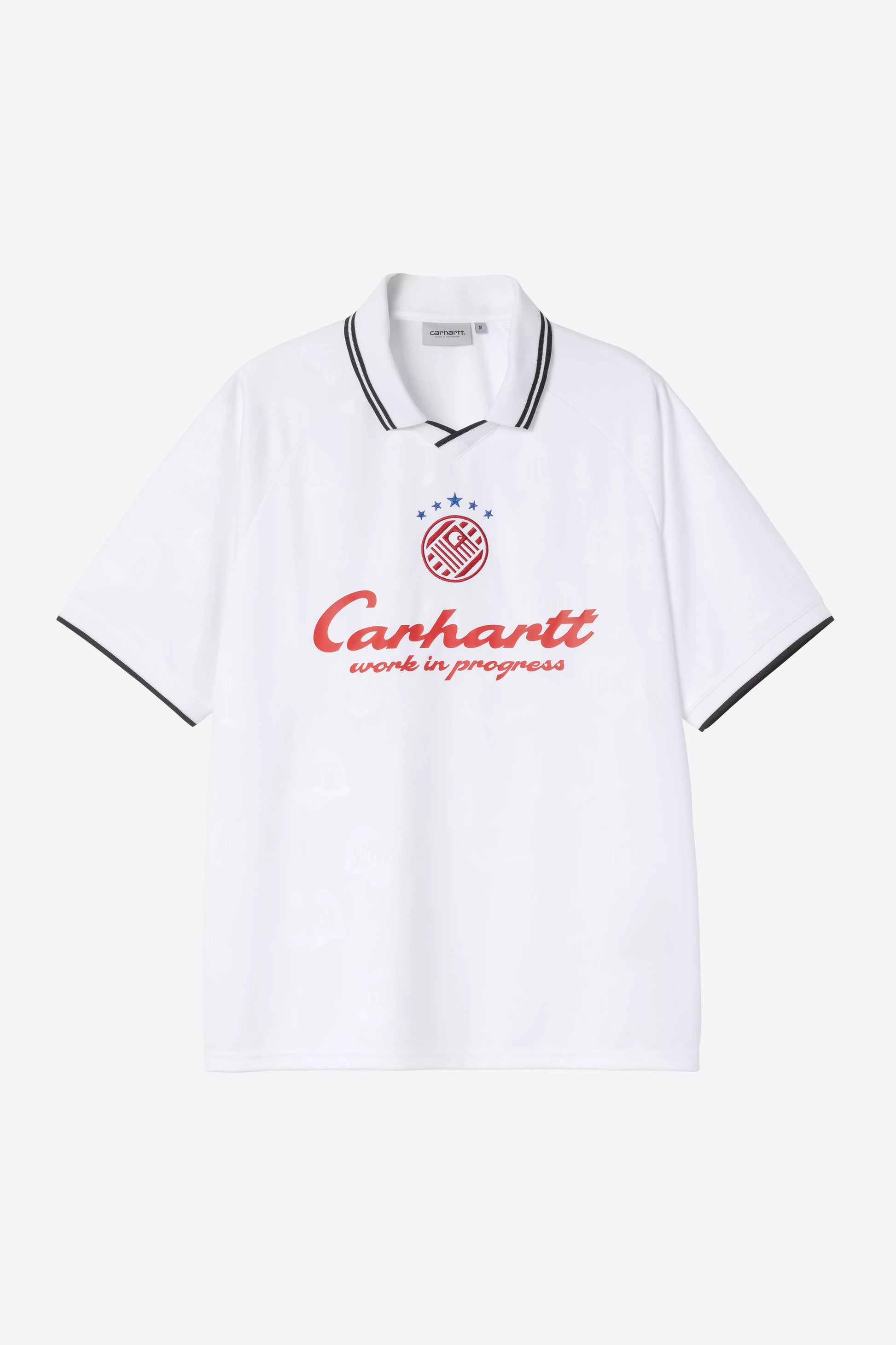 CARHARTT WIP S/S Terrace Football T-Shirt - Heart Train Jacquard, White - FREESTYLE LLORET