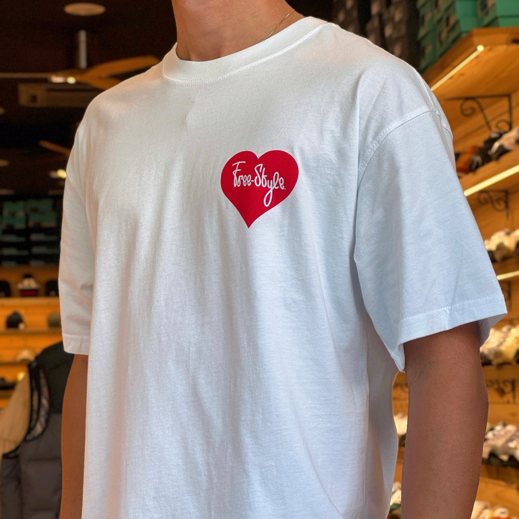 NIKE SB X FREESTYLE MERCH Double Heart S/S Tee - White Red