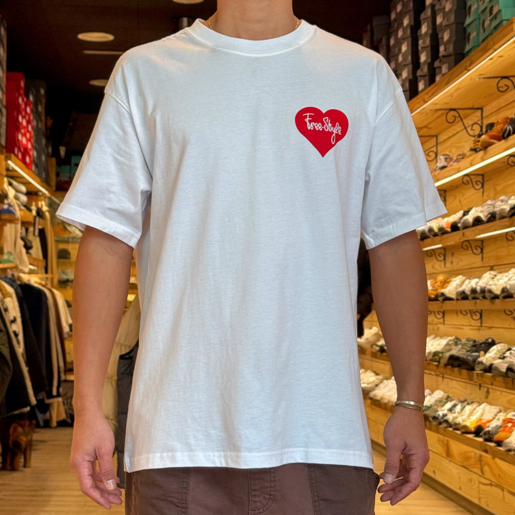 NIKE SB X FREESTYLE MERCH Double Heart S/S Tee - White Red