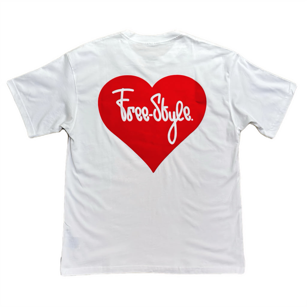 NIKE SB X FREESTYLE MERCH Double Heart S/S Tee - White Red