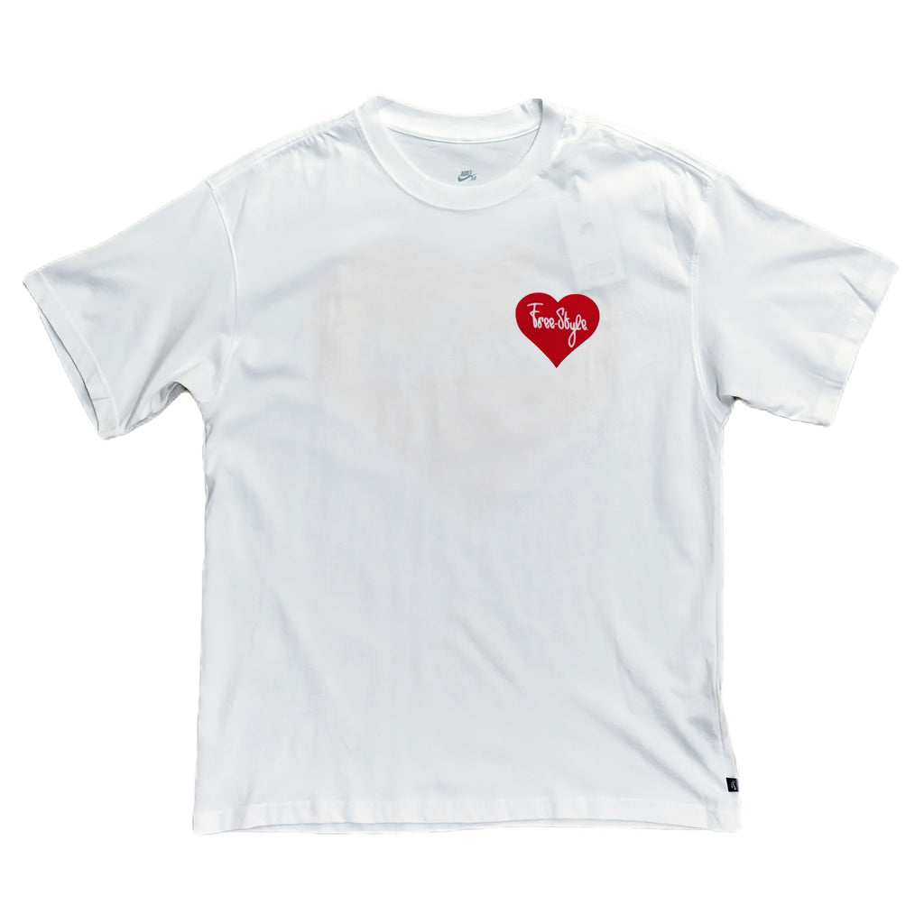 NIKE SB X FREESTYLE MERCH Double Heart S/S Tee - White Red