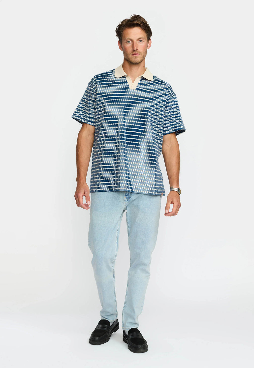 REVOLUTION Jaquard Polo - Navy Blue - FREESTYLE LLORET