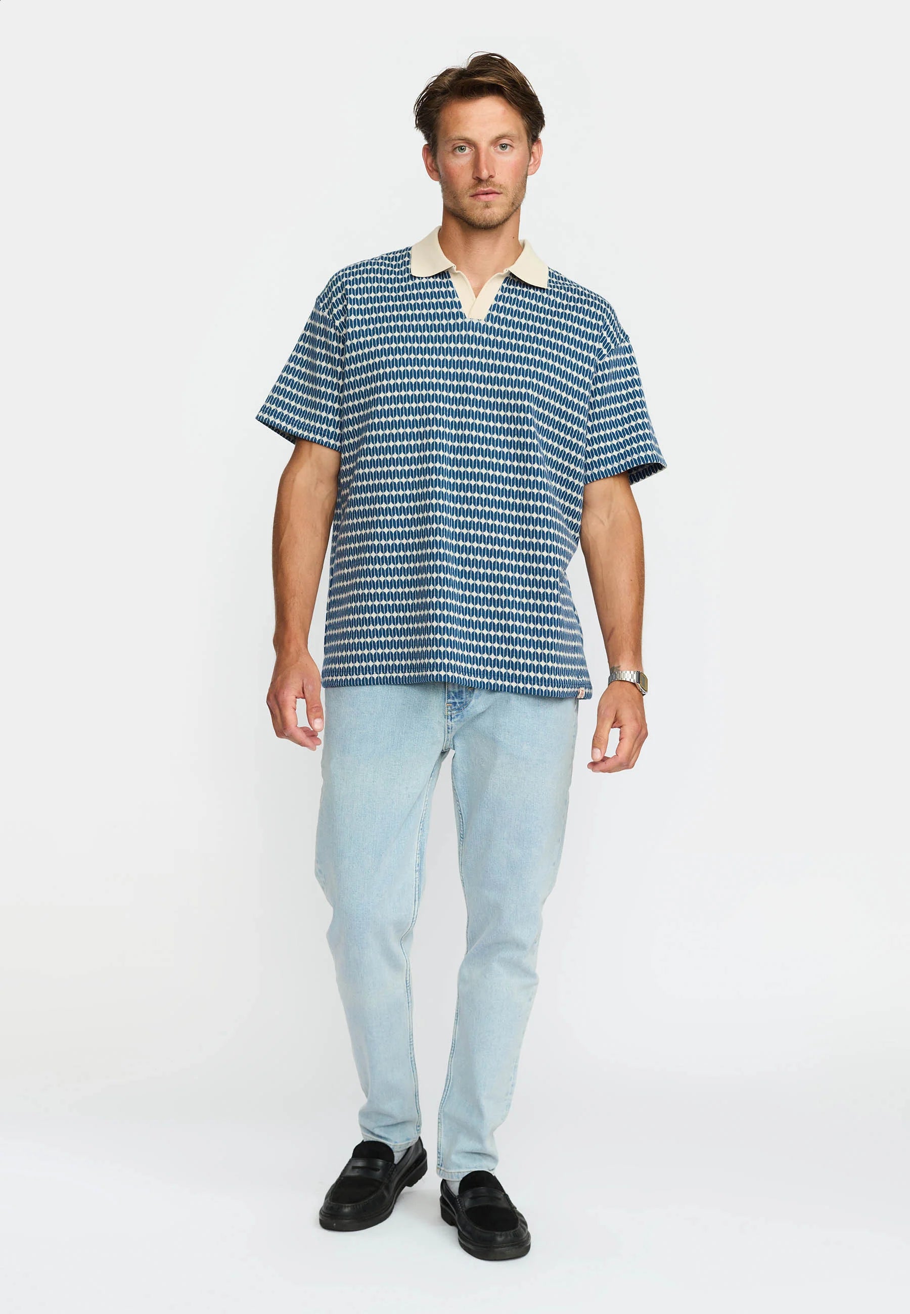 REVOLUTION Jaquard Polo - Navy Blue - FREESTYLE LLORET