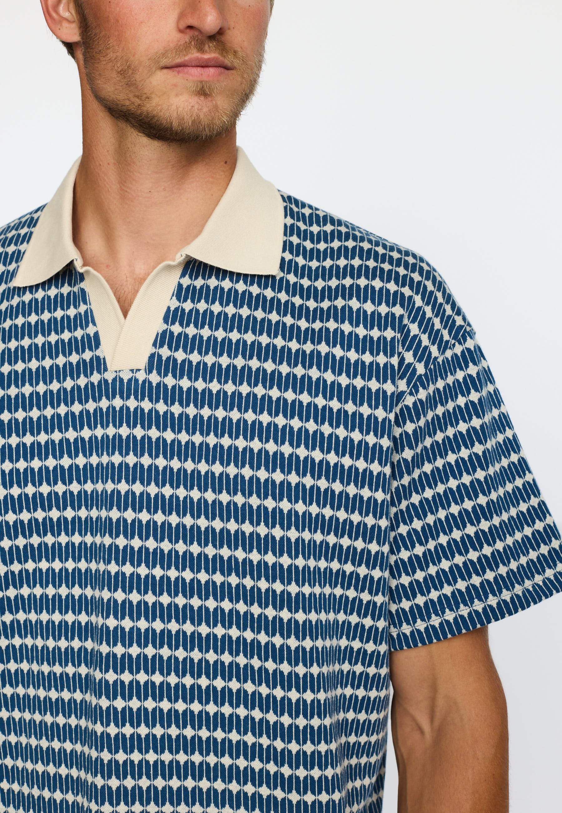 REVOLUTION Jaquard Polo - Navy Blue - FREESTYLE LLORET